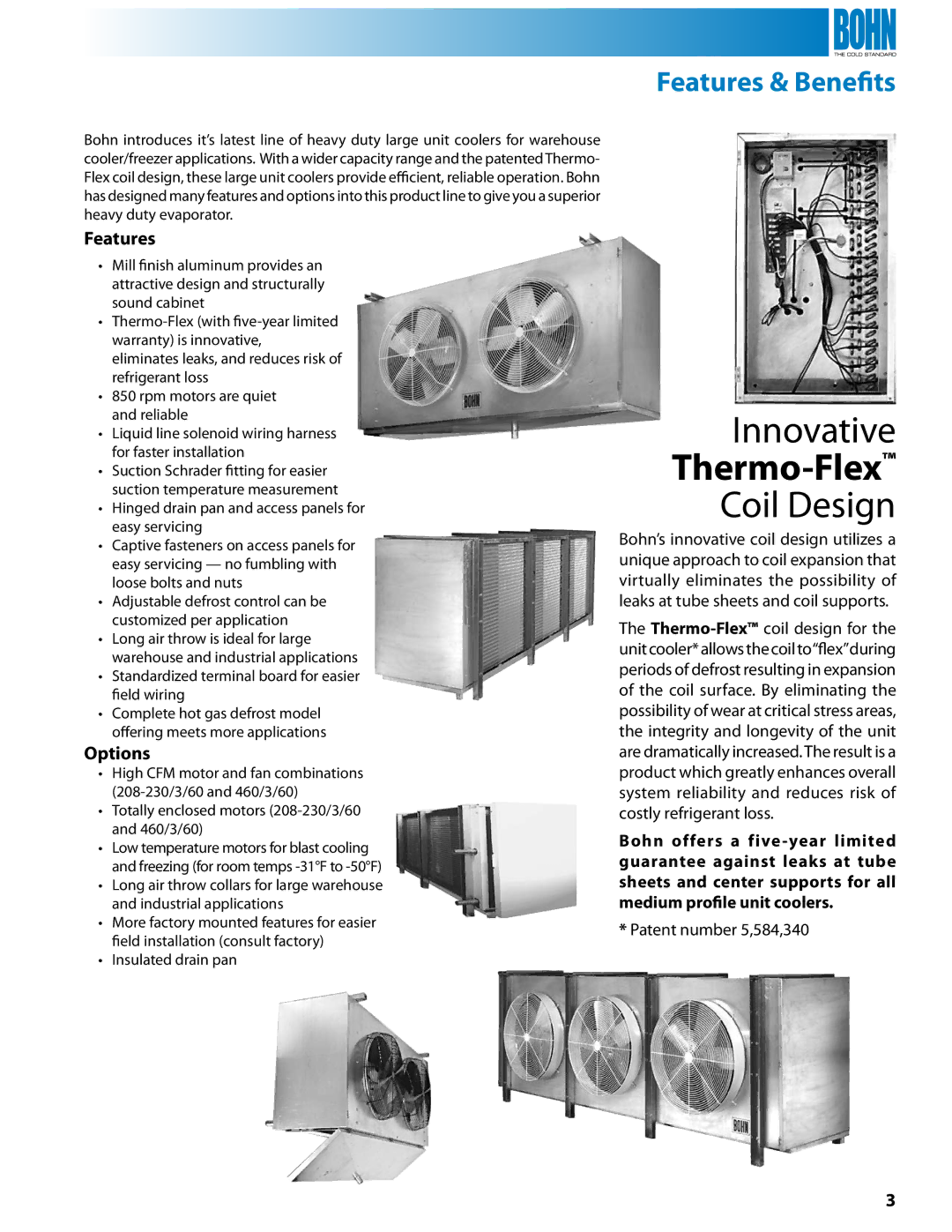 Heatcraft Refrigeration Products BHL, BHG, BHF, BHE, BHA manual Features & Benefits, Options 