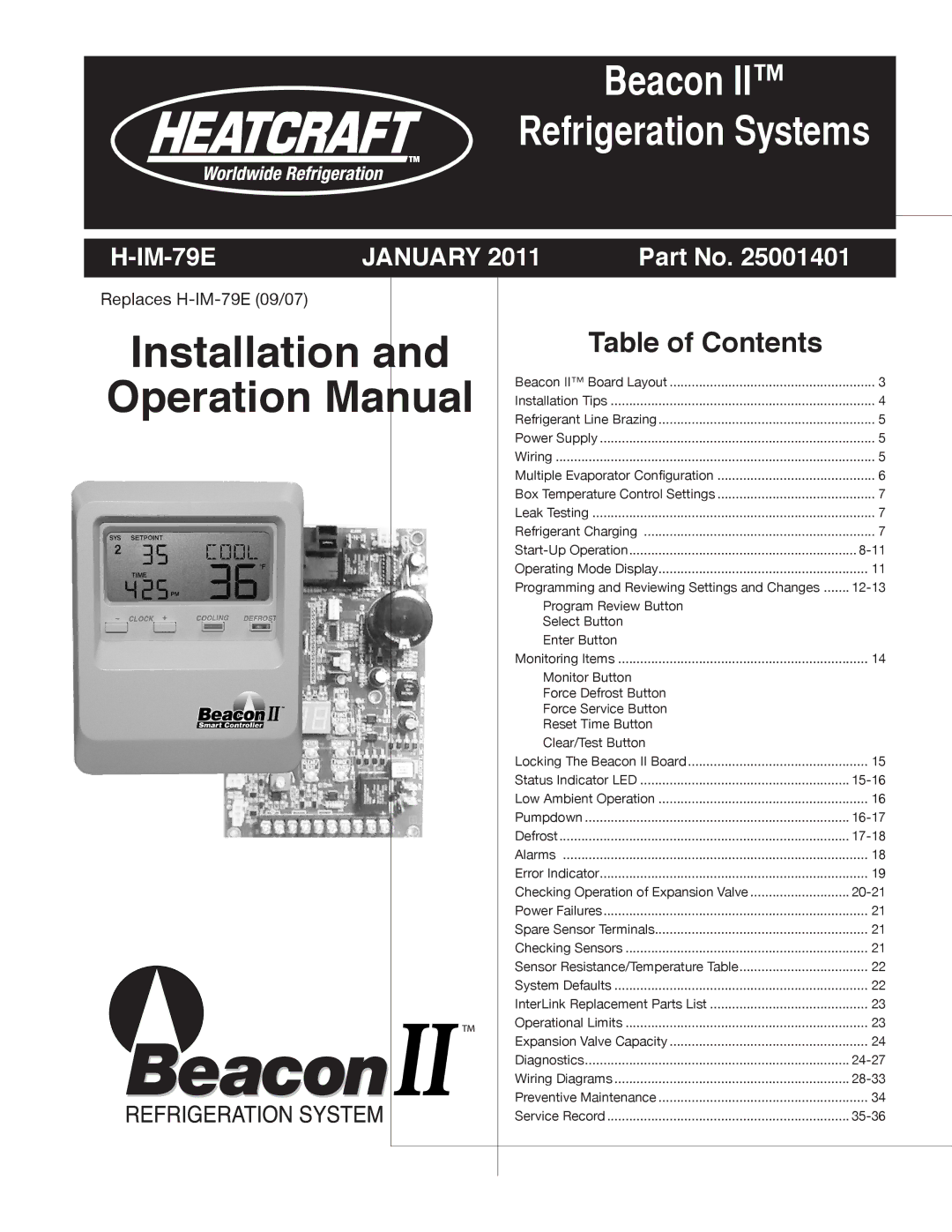 Heatcraft Refrigeration Products H-IM-79E manual Installation 