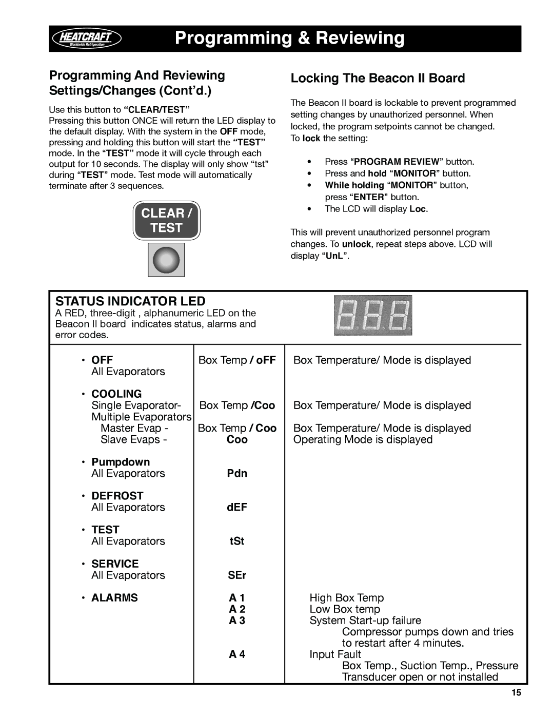 Heatcraft Refrigeration Products H-IM-79E manual Locking The Beacon II Board 