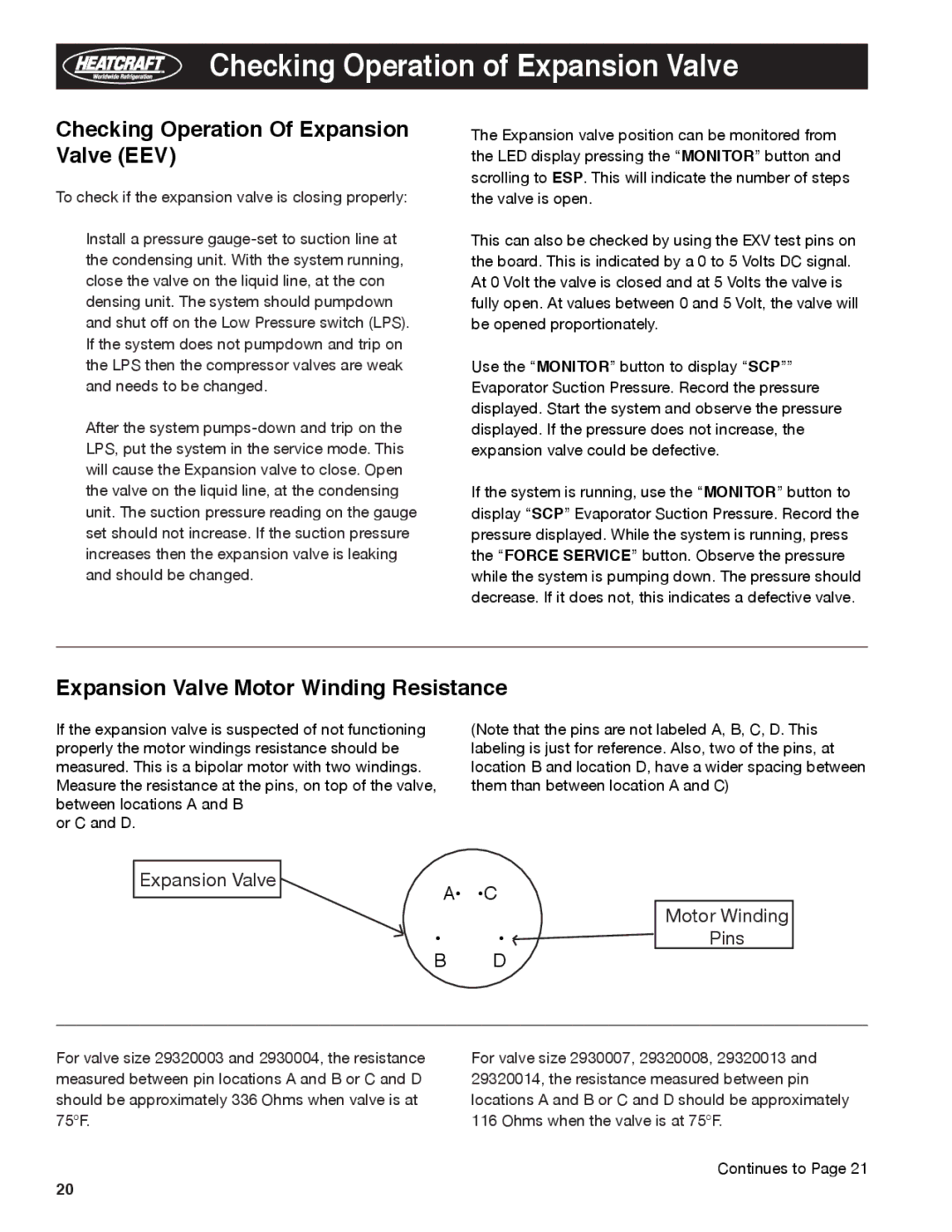 Heatcraft Refrigeration Products H-IM-79E Checking Operation of Expansion Valve, Checking Operation Of Expansion Valve EEV 