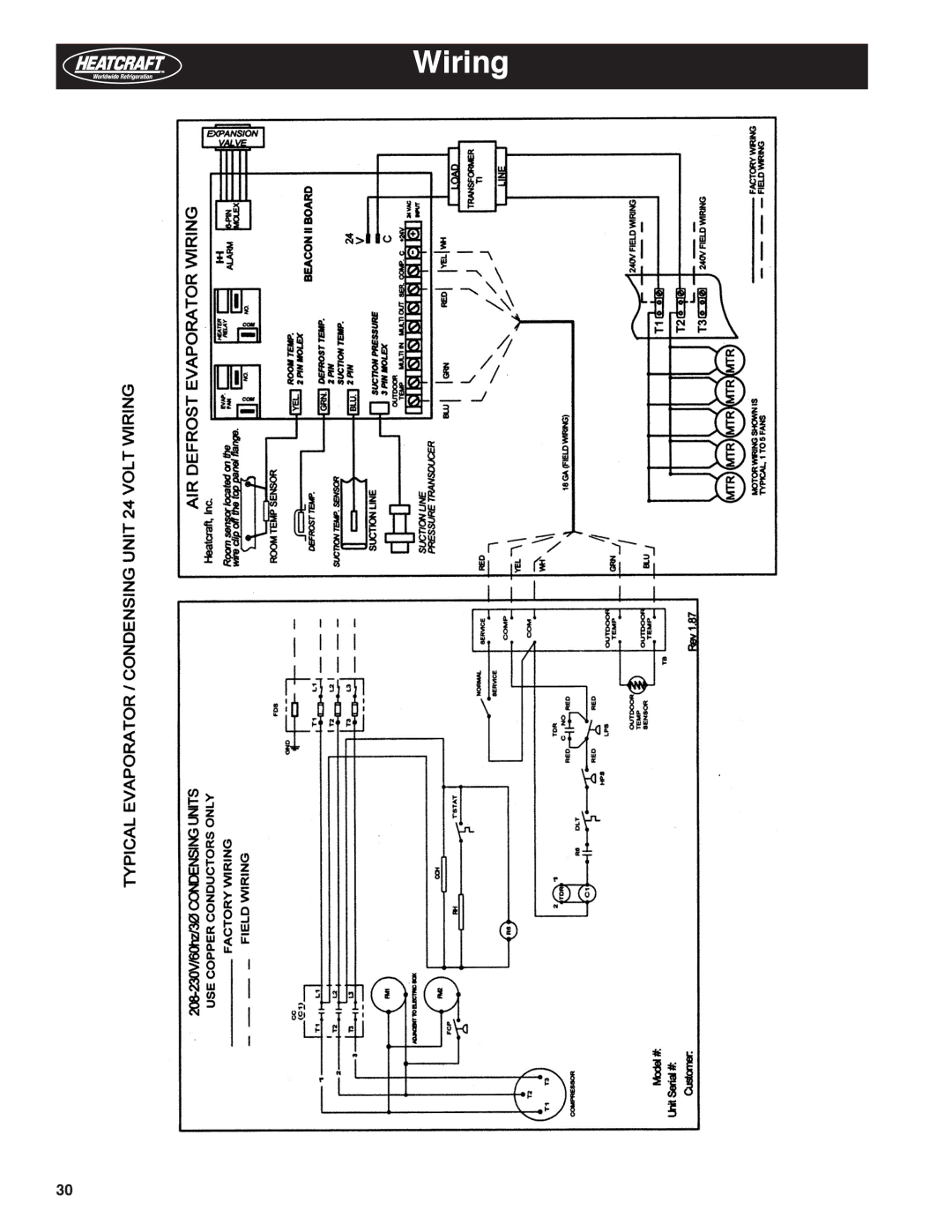 Heatcraft Refrigeration Products H-IM-79E manual Wiring 