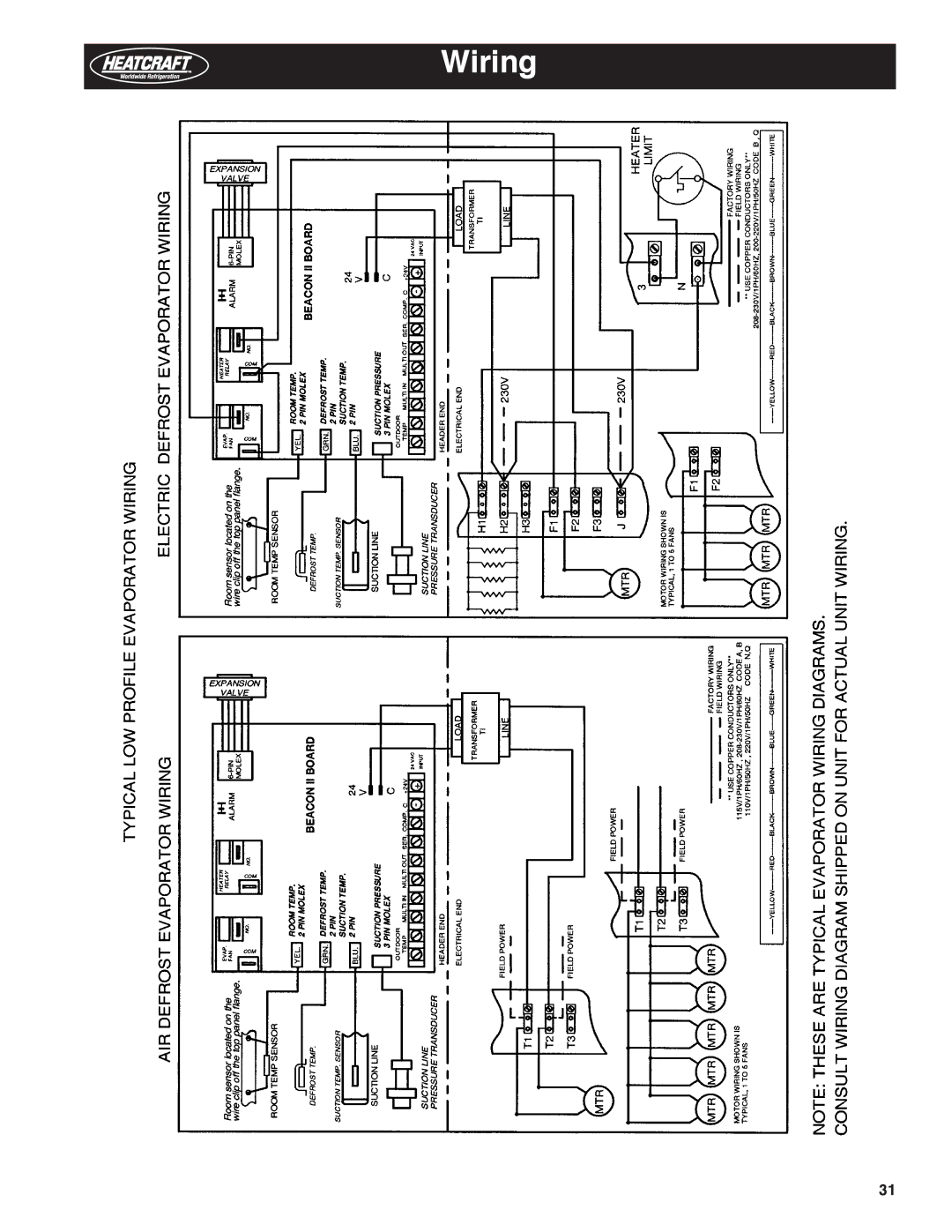 Heatcraft Refrigeration Products H-IM-79E manual Wiring 