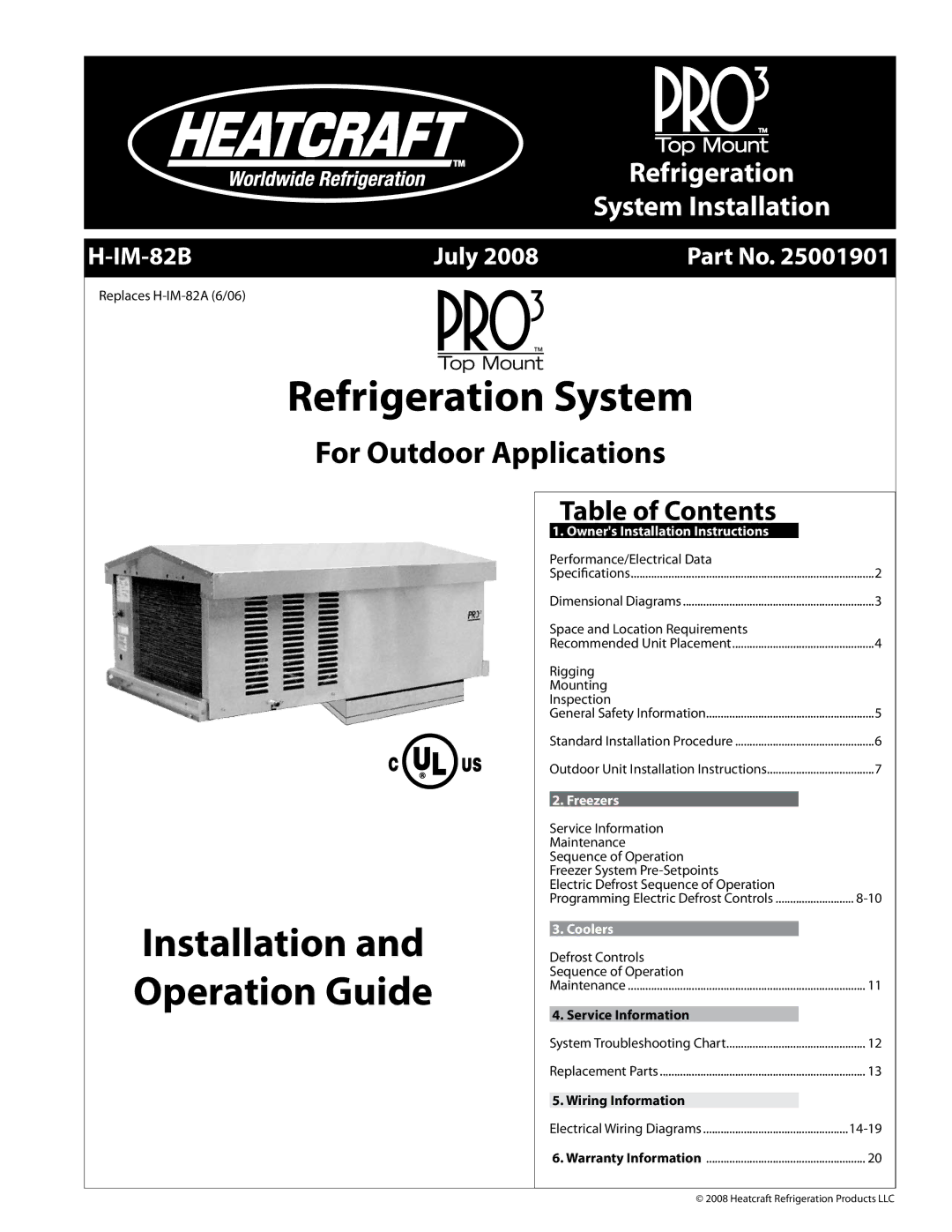 Heatcraft Refrigeration Products H-IM-82B installation and operation guide Refrigeration System 