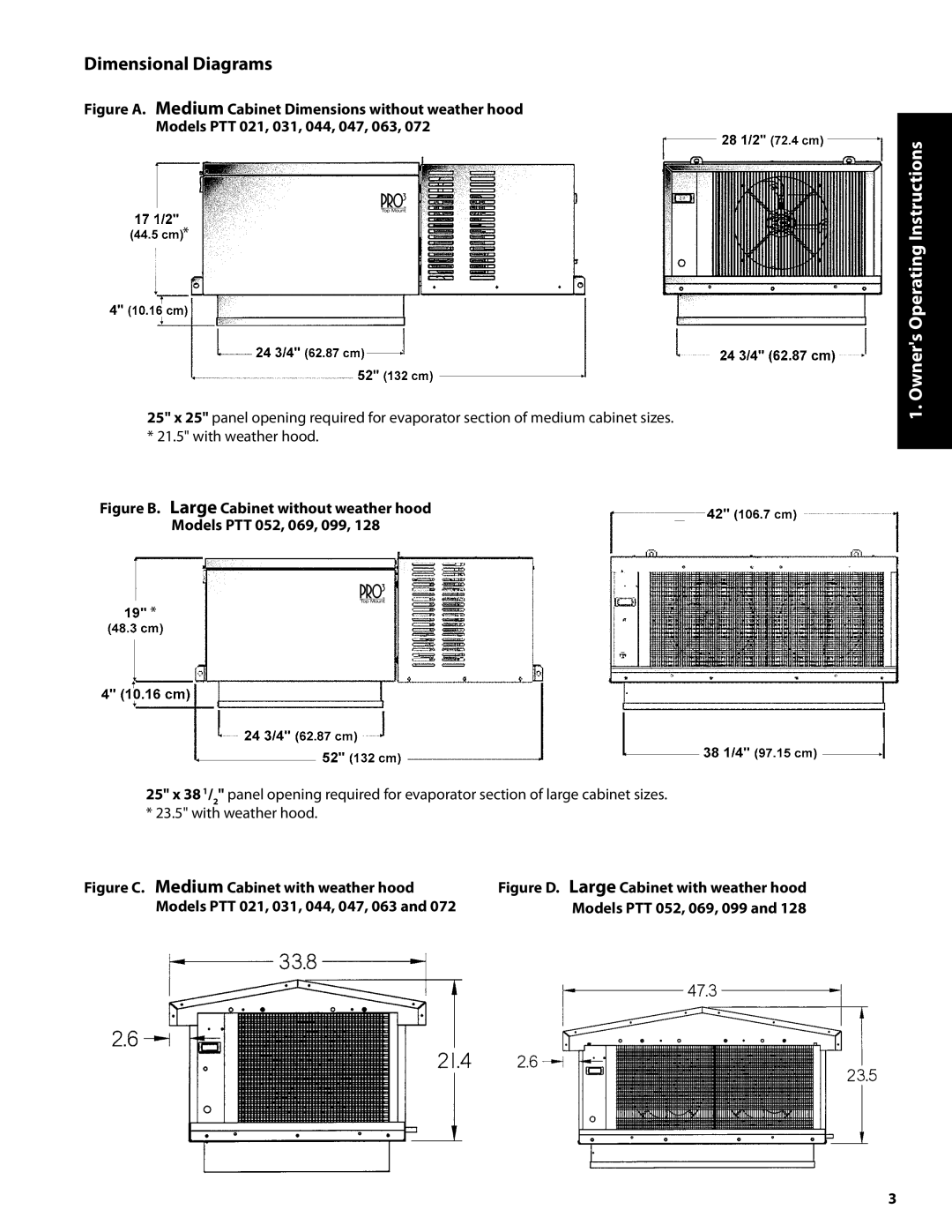 Heatcraft Refrigeration Products H-IM-82B Dimensional Diagrams, Owners Operating Instructions 