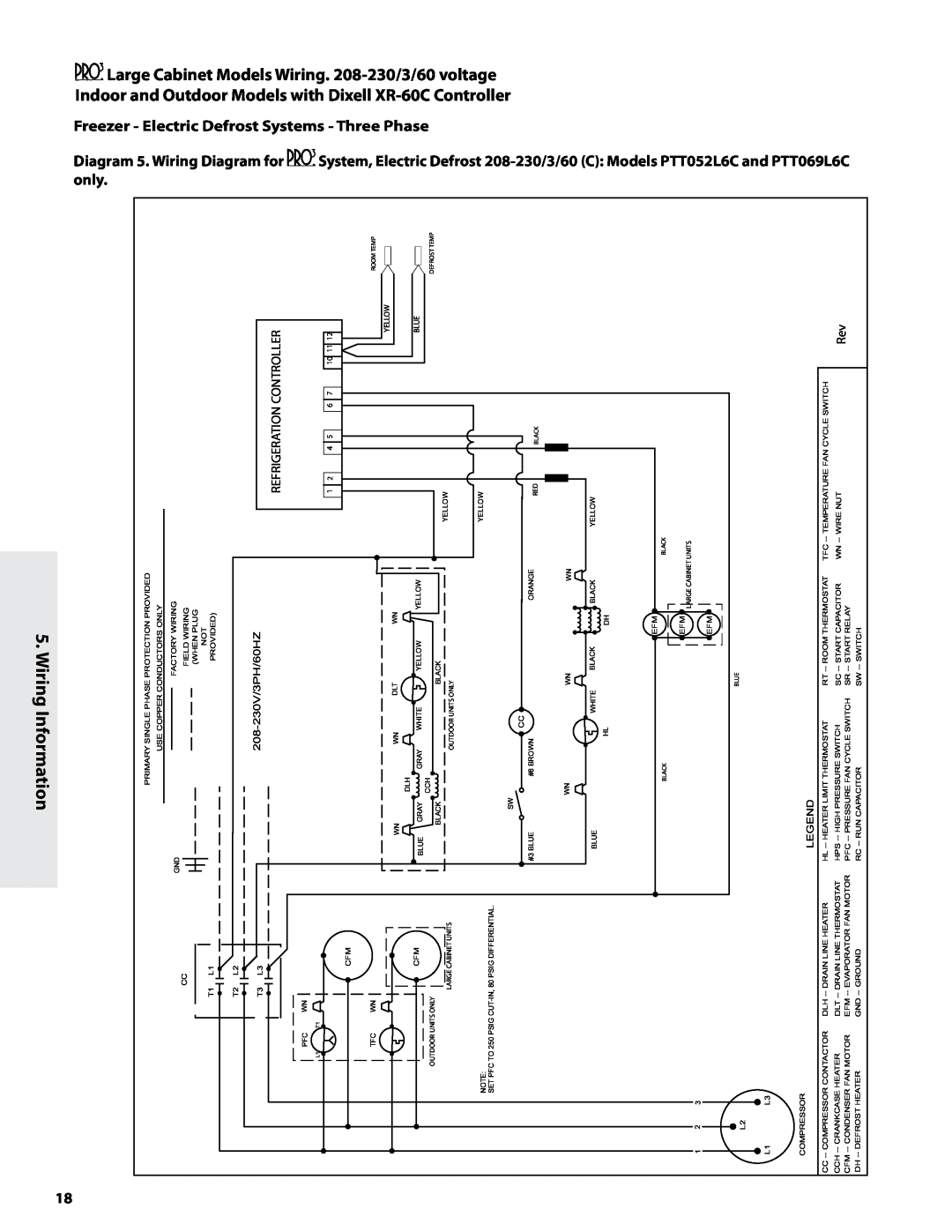 Heatcraft Refrigeration Products H-IM-82B WiriInformation.5g, Diagram 5. Wiring Diagram for only, System, Electric Defrost 