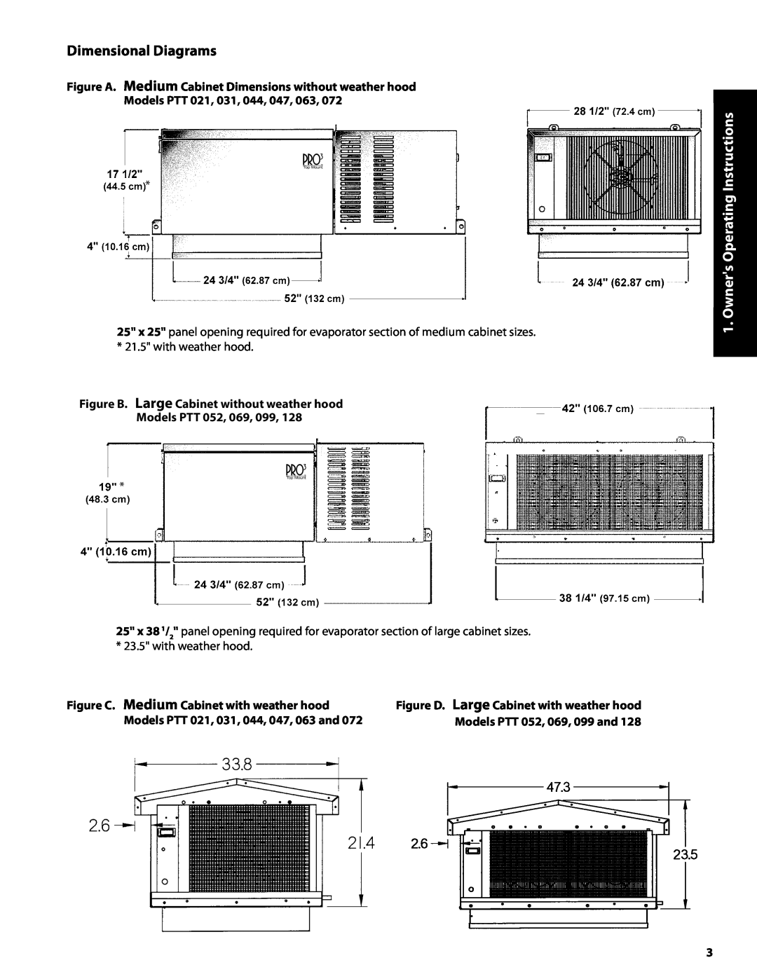 Heatcraft Refrigeration Products H-IM-82B Dimensional Diagrams, Owners Operating Instructions 