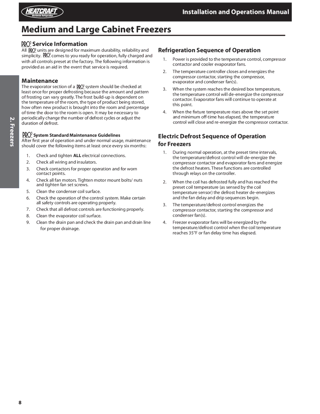 Heatcraft Refrigeration Products H-IM-82C Service Information, Maintenance, Refrigeration Sequence of Operation 