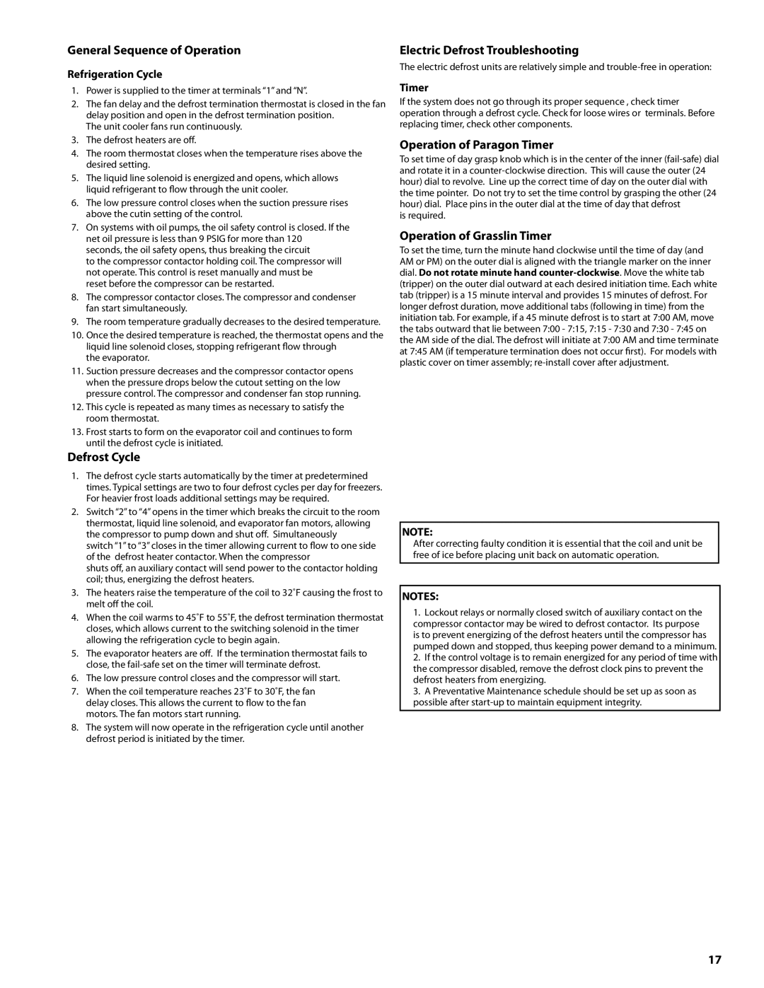 Heatcraft Refrigeration Products H-IM-CU General Sequence of Operation, Defrost Cycle, Electric Defrost Troubleshooting 