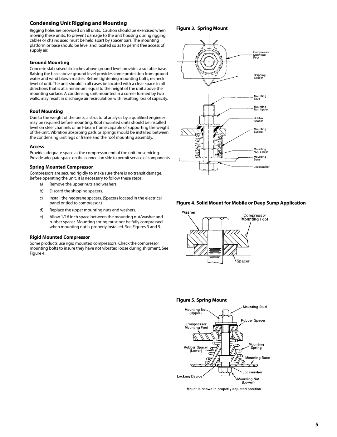 Heatcraft Refrigeration Products H-IM-CU warranty Condensing Unit Rigging and Mounting 