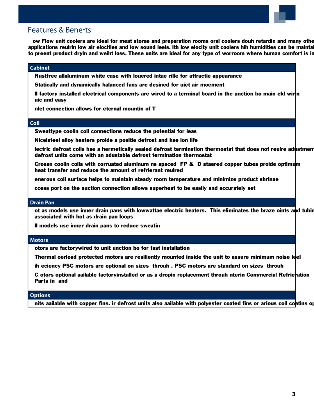 Heatcraft Refrigeration Products LAL, LAG, LAH manual Features & Benefits, Cabinet 