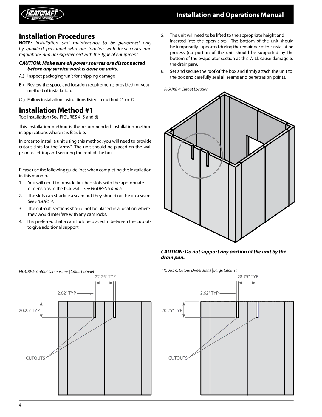 Heatcraft Refrigeration Products PRO3 manual Installation Procedures, Installation Method #1 