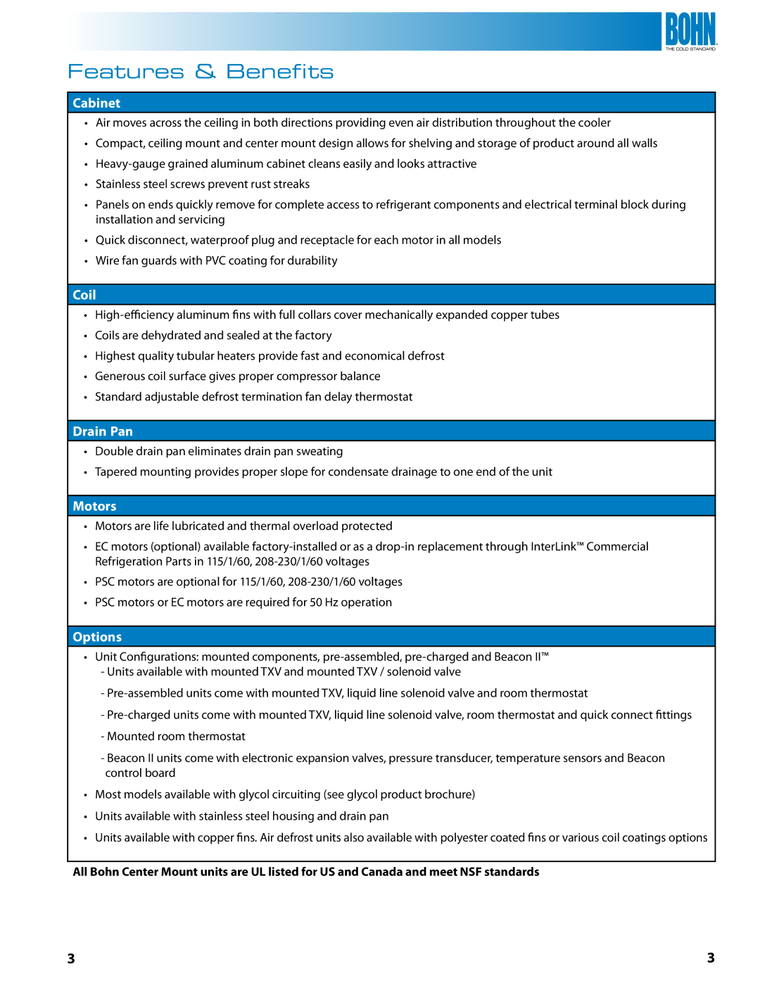 Heatcraft Refrigeration Products BN-CMTB, SME manual Features & Benefits 