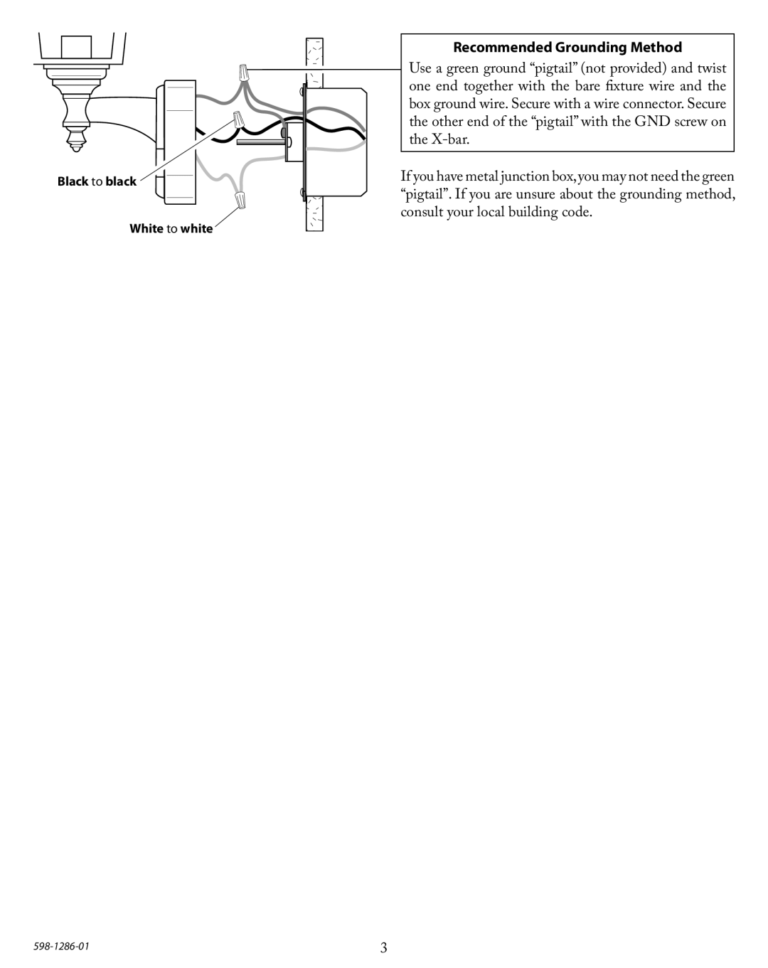 Heath Zenith 52-4473-6, 52-4474-4 operating instructions Recommended Grounding Method 