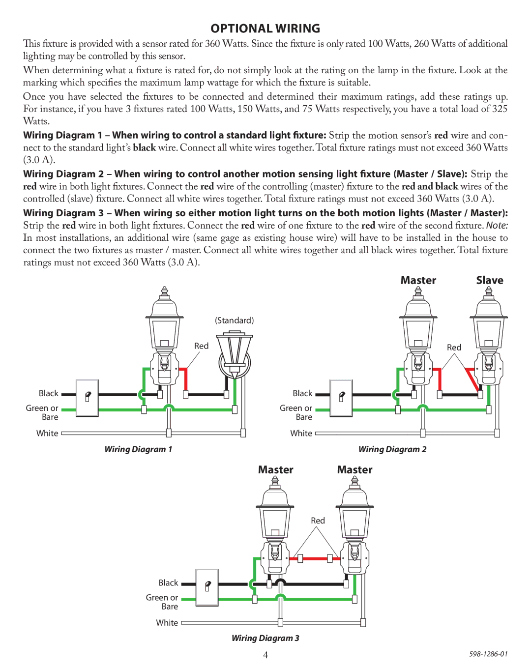 Heath Zenith 52-4474-4, 52-4473-6 operating instructions Optional Wiring 