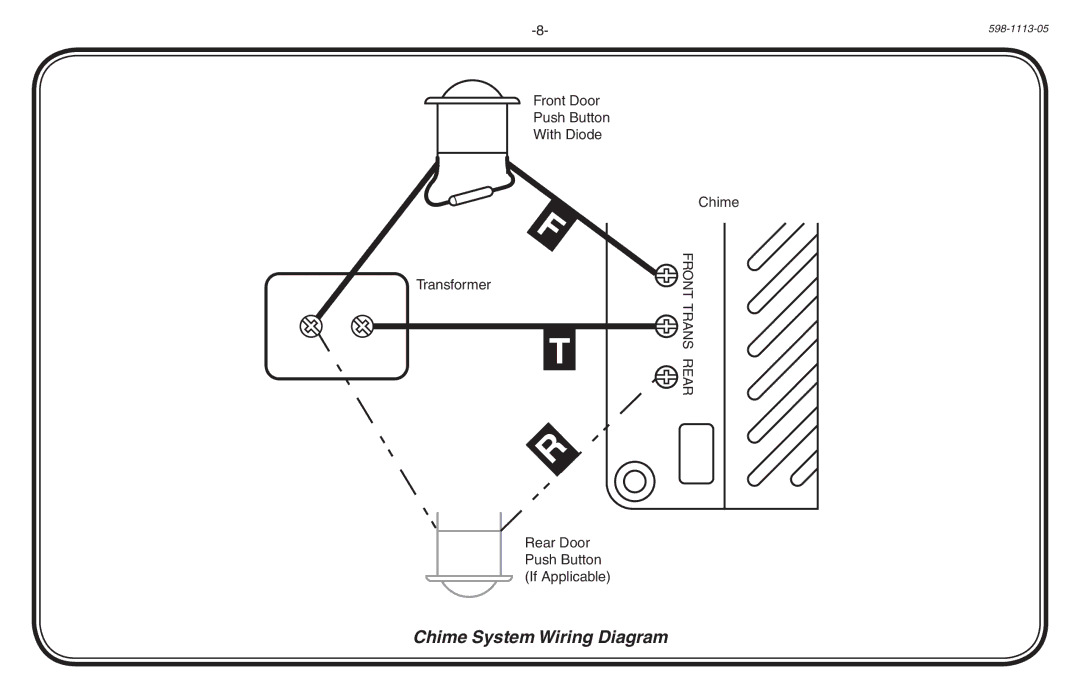 Heath Zenith 598-1113-05 manual Chime System Wiring Diagram 