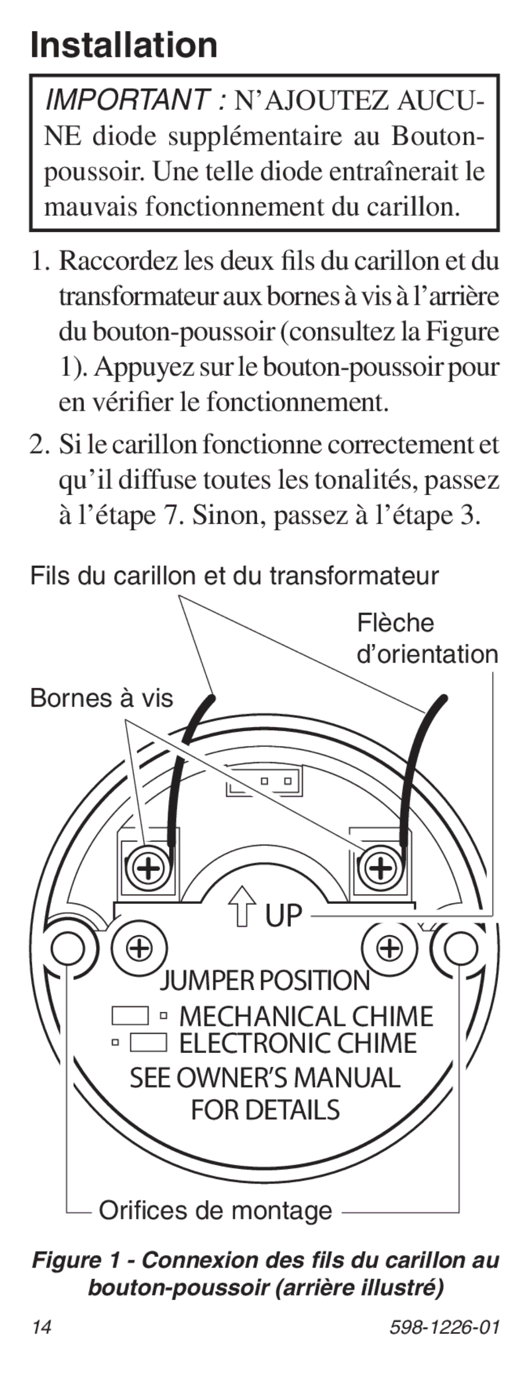 Heath Zenith 598-1226-01 manual Orifices de montage 