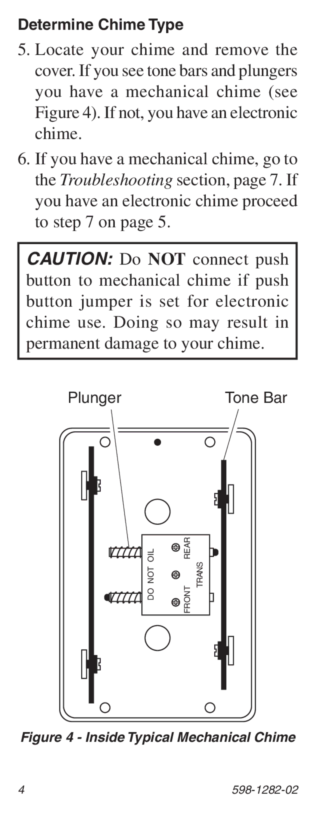 Heath Zenith 598-1282-02 manual Determine Chime Type 