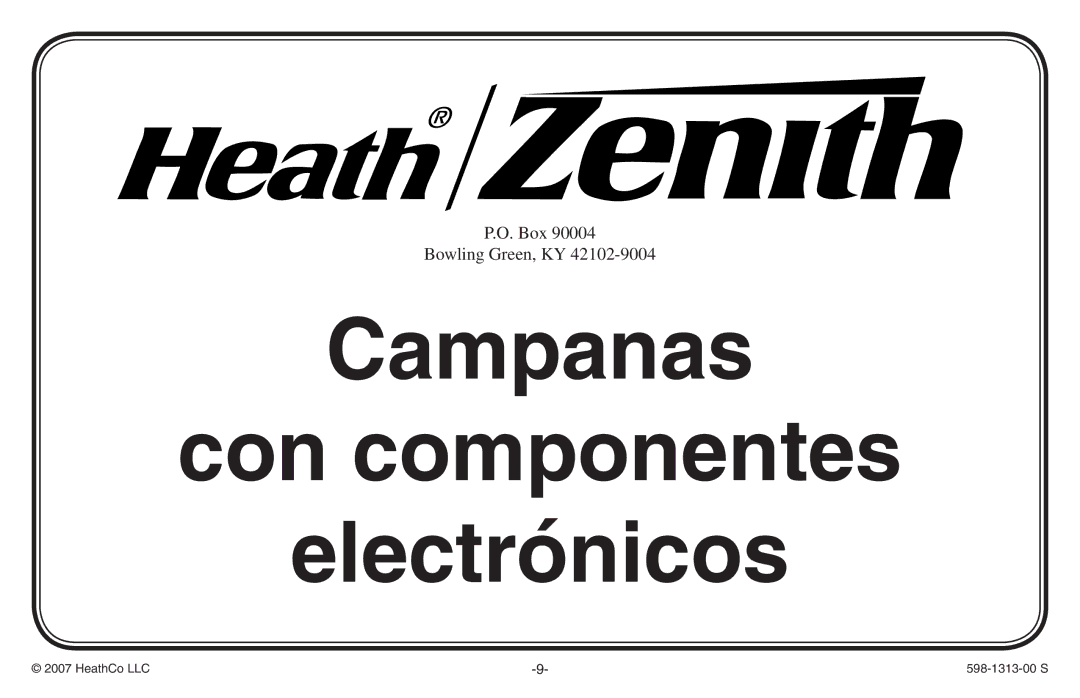 Heath Zenith 598-1313-00 manual Campanas Con componentes Electrónicos 