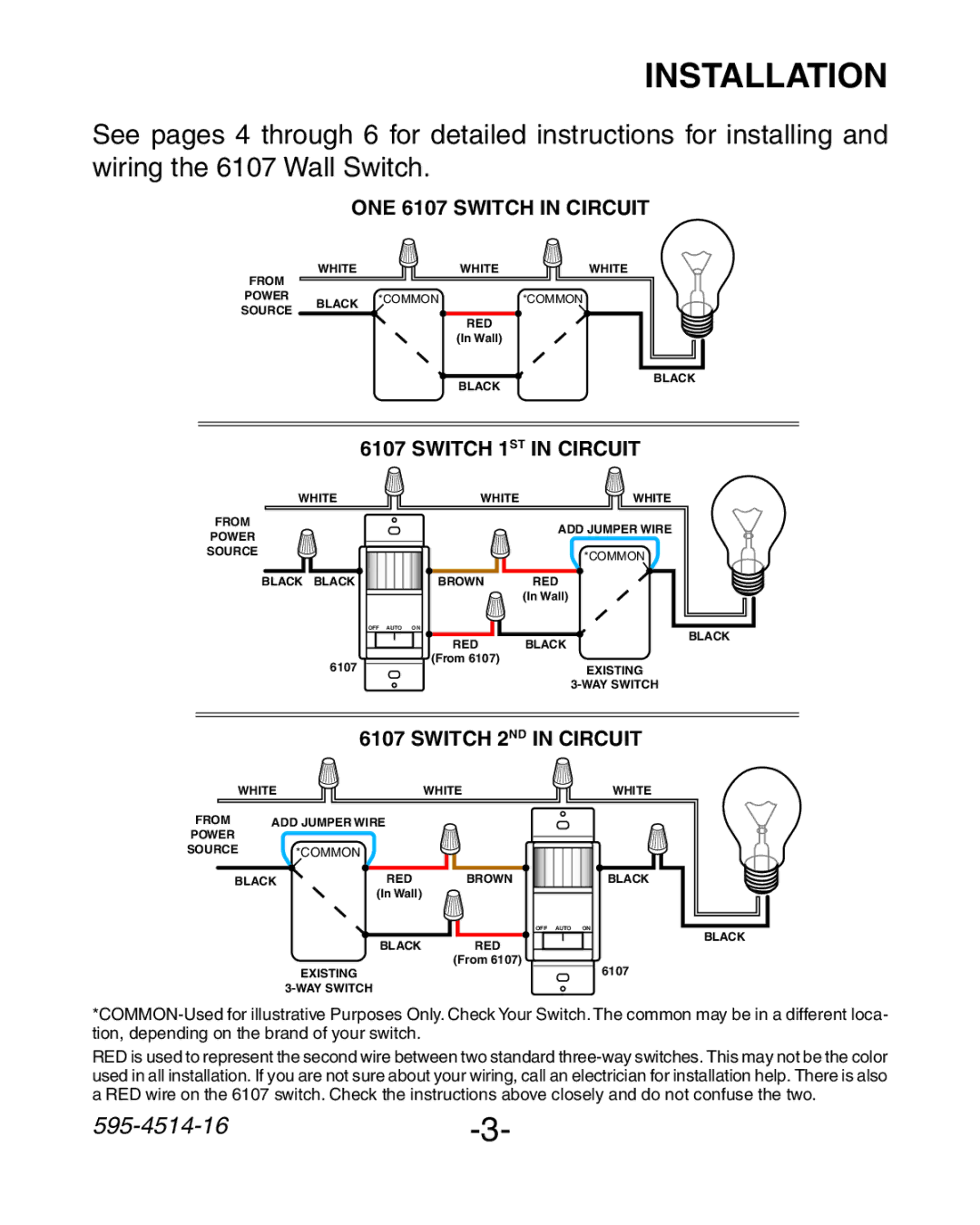 Heath Zenith manual ONE 6107 Switch in Circuit 