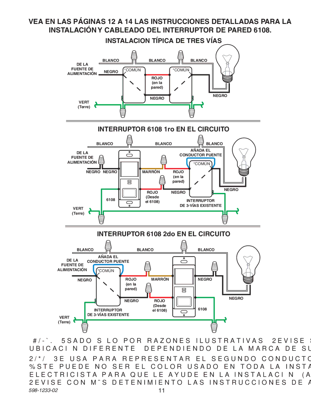 Heath Zenith owner manual Interruptor 6108 1ro EN EL Circuito 