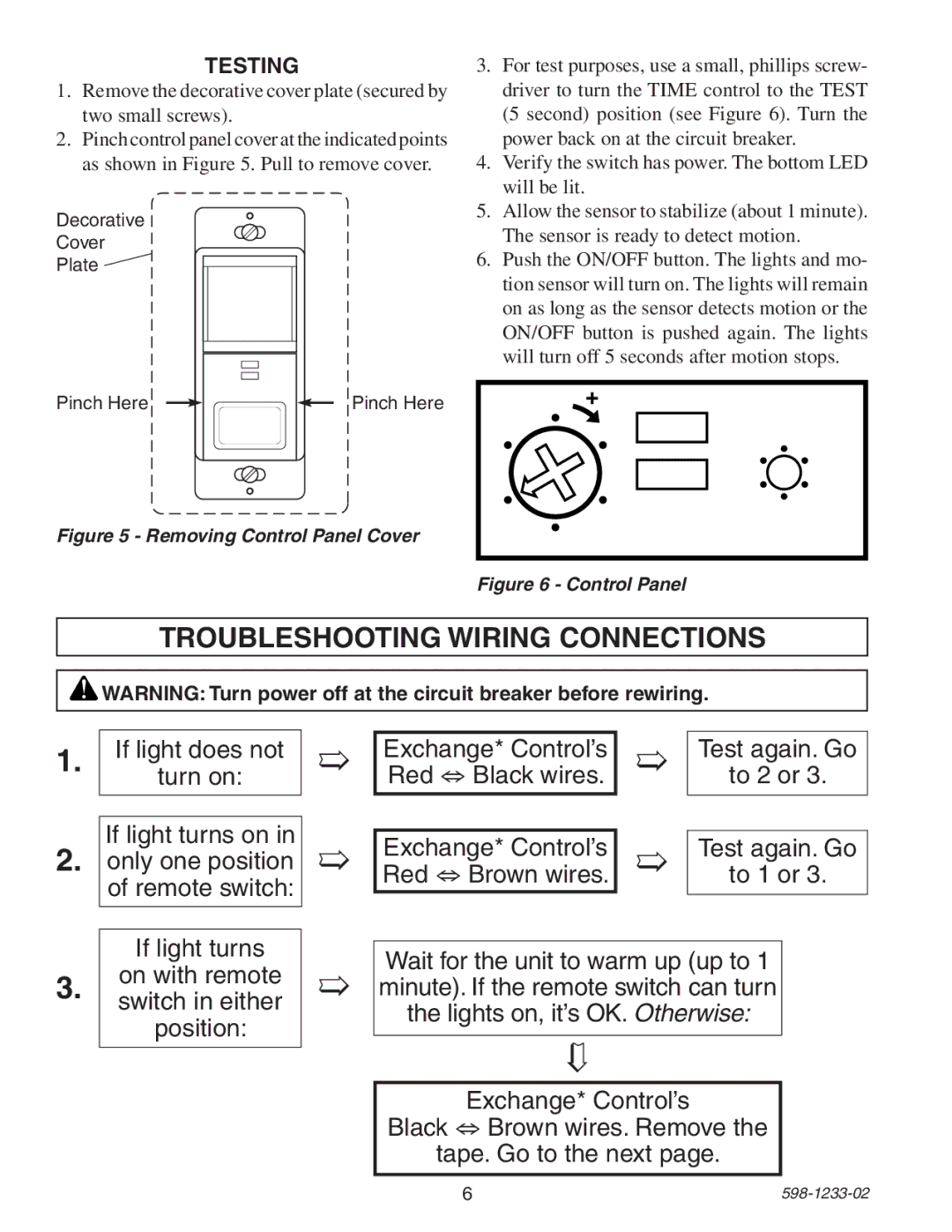 Heath Zenith 6108 owner manual Troubleshooting Wiring Connections, Testing, Test 25, M E 