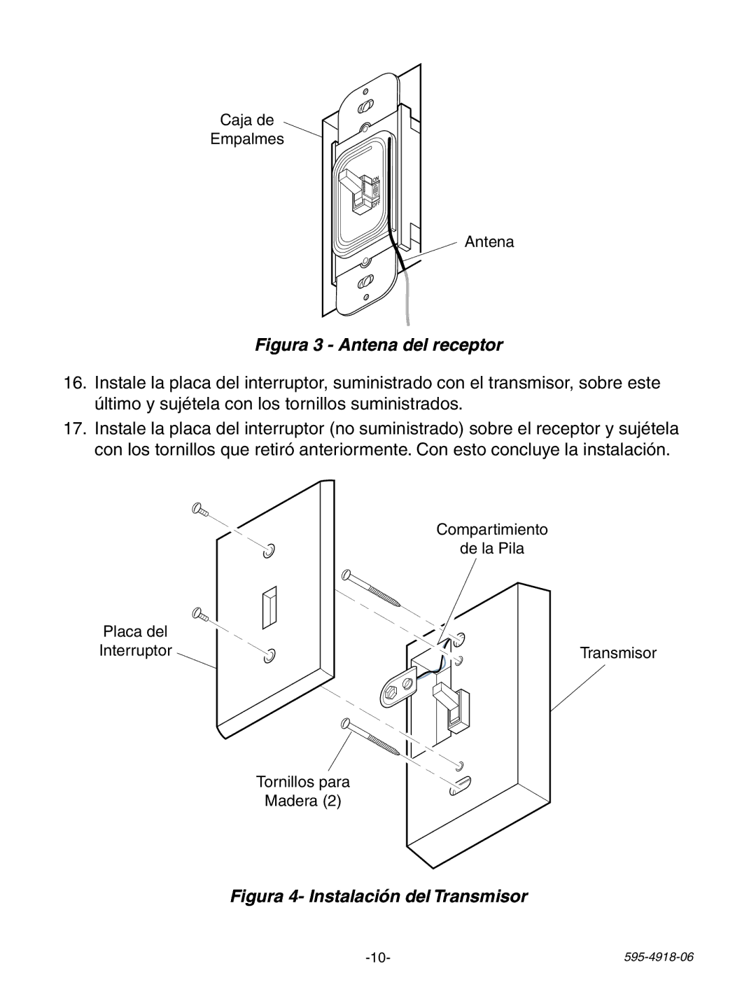 Heath Zenith 6133 manual Figura 3 Antena del receptor 