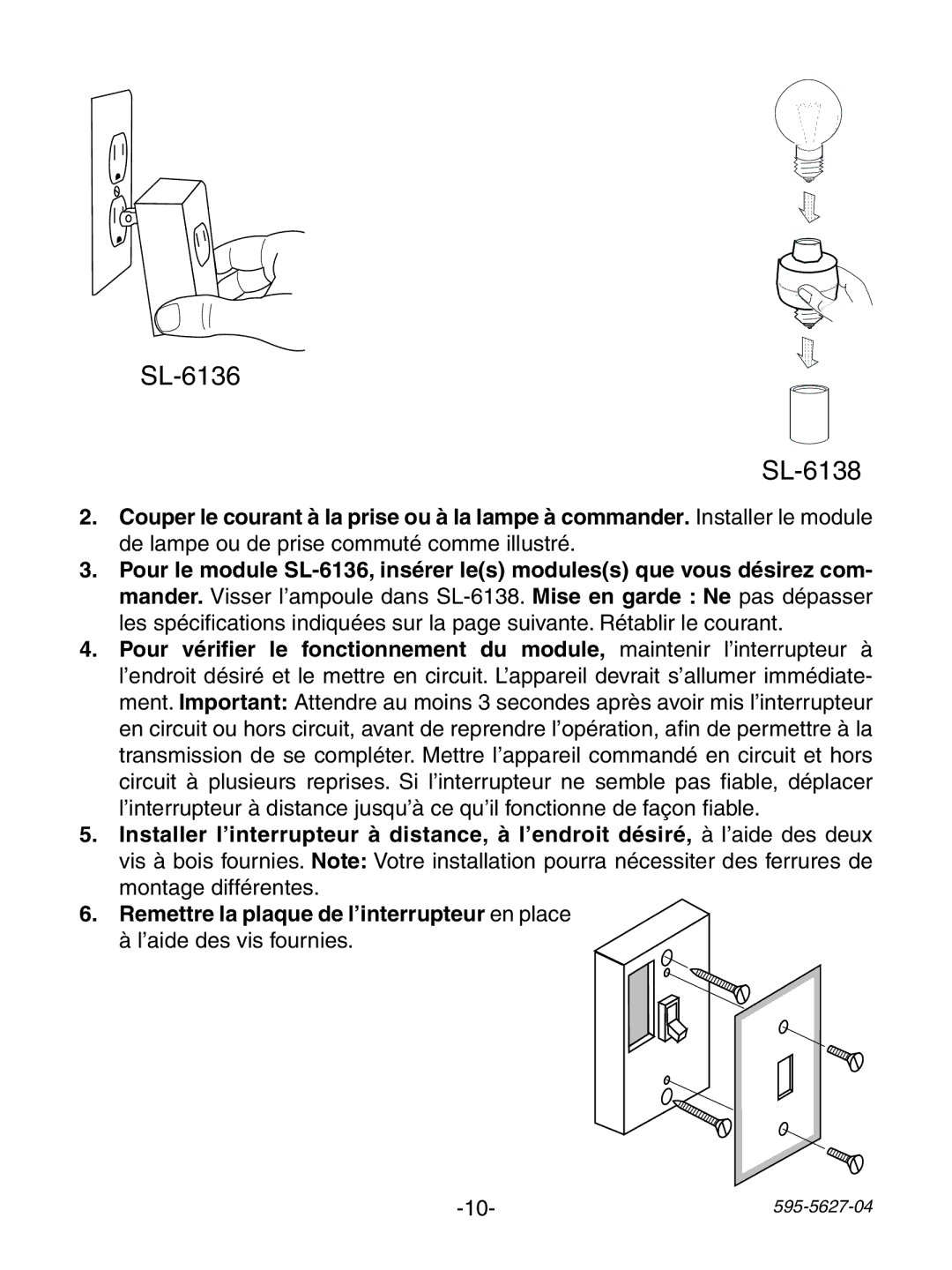 Heath Zenith manual SL-6136 SL-6138 