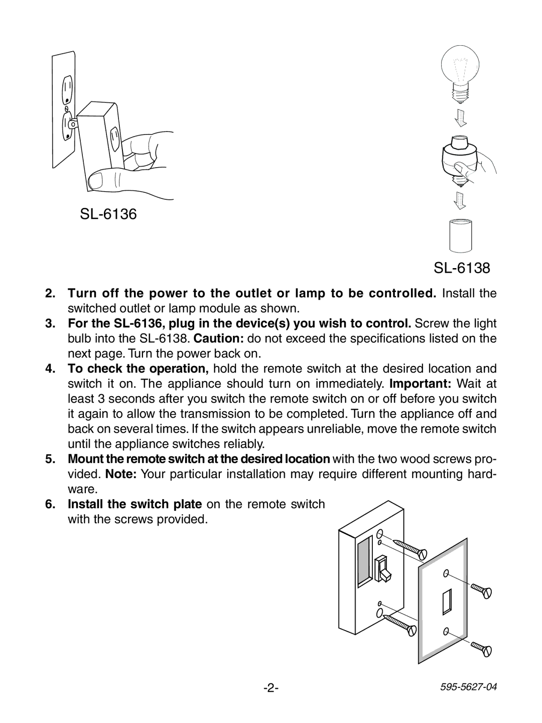 Heath Zenith manual SL-6136 SL-6138 