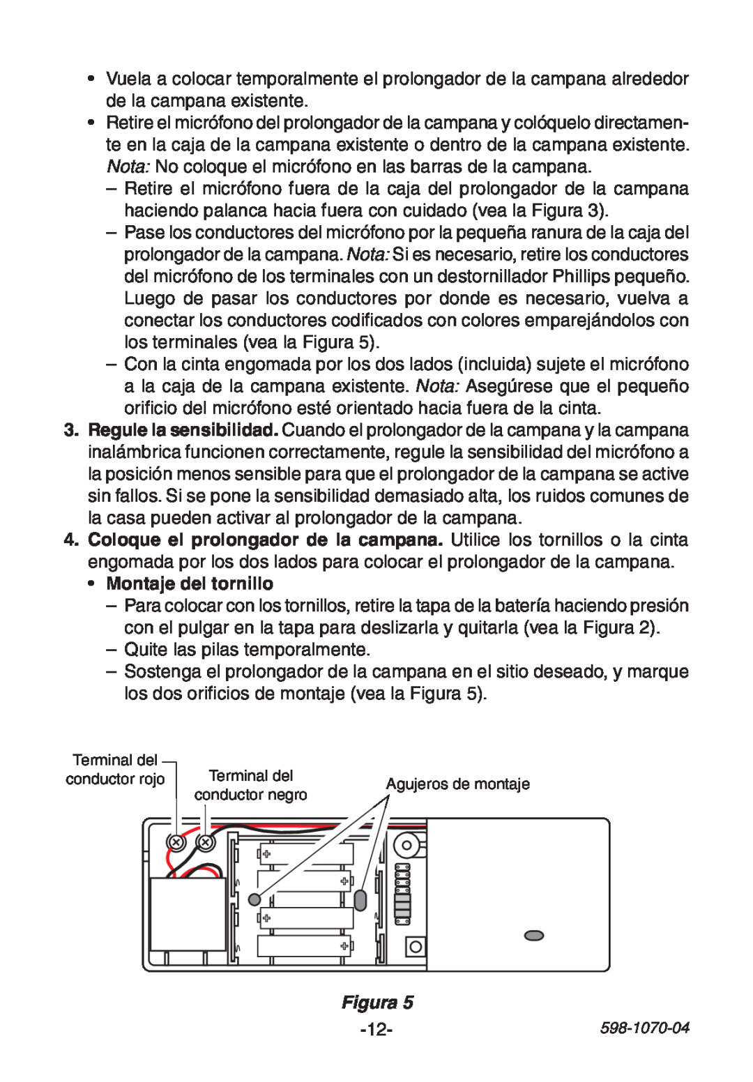 Heath Zenith 6157 manual Montaje del tornillo, Figura 