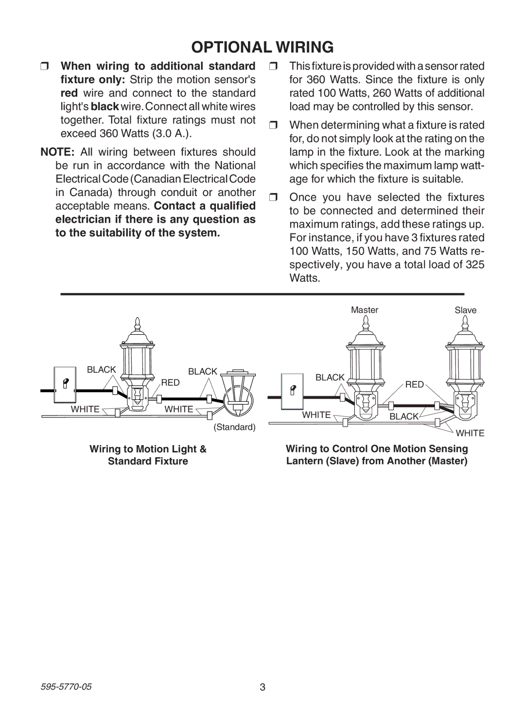 Heath Zenith HB-4190 Series manual Optional Wiring 