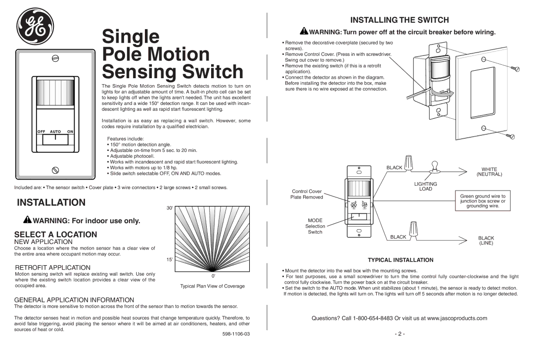 Heath Zenith None manual Installation, Installing the Switch, Select a Location 