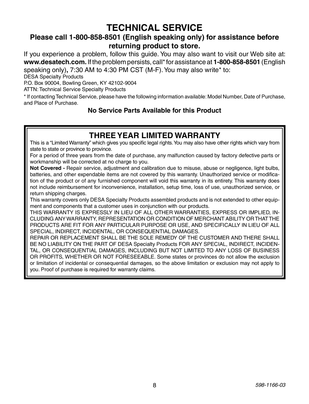 Heath Zenith PF-4156-AZ, PF-4151-AZ, PF-4144-NB, PF-4125-AZ Technical Service, No Service Parts Available for this Product 