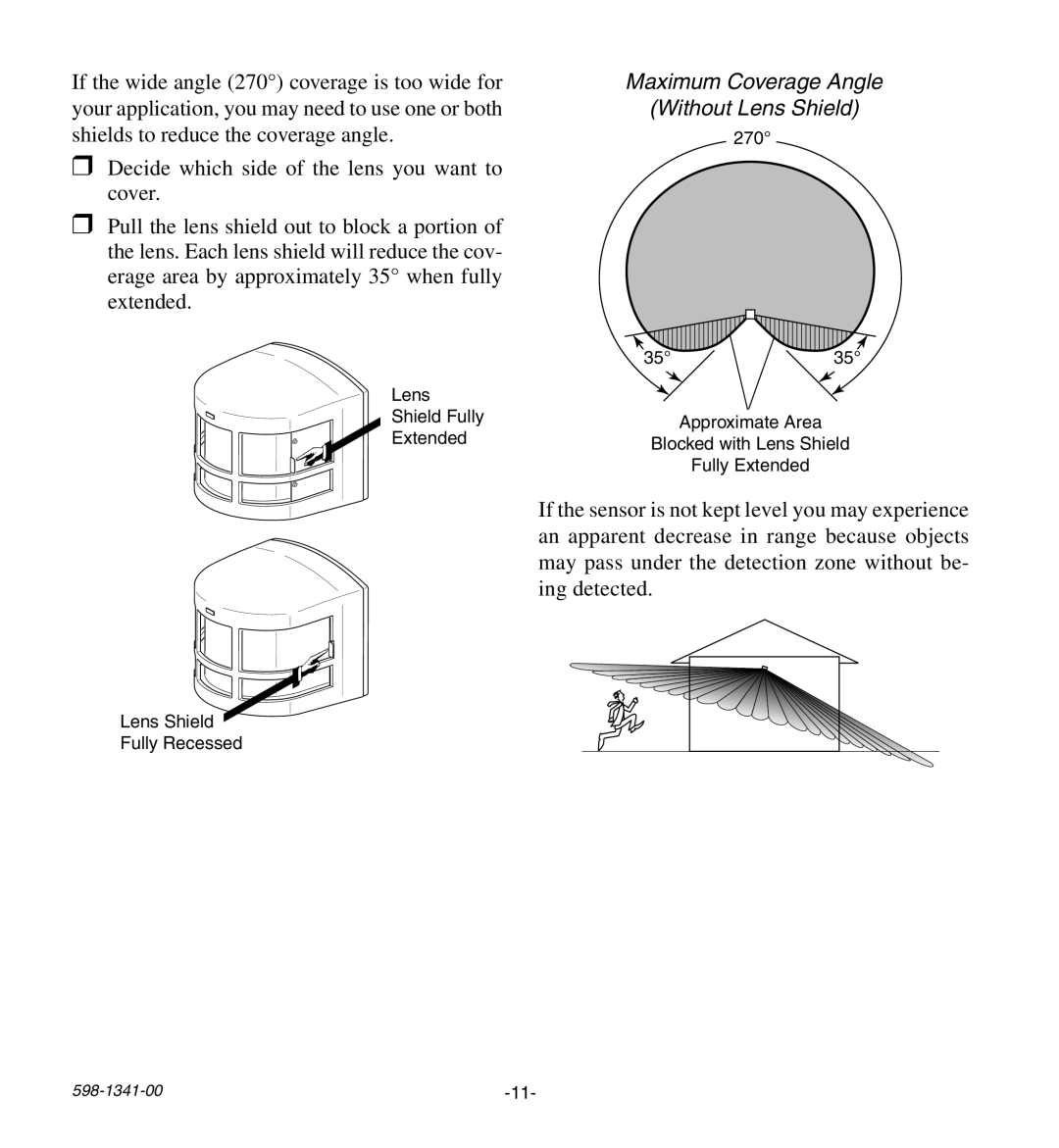 Heath Zenith SH-9250-WH, SH-9250-BZ manual Without Lens Shield 