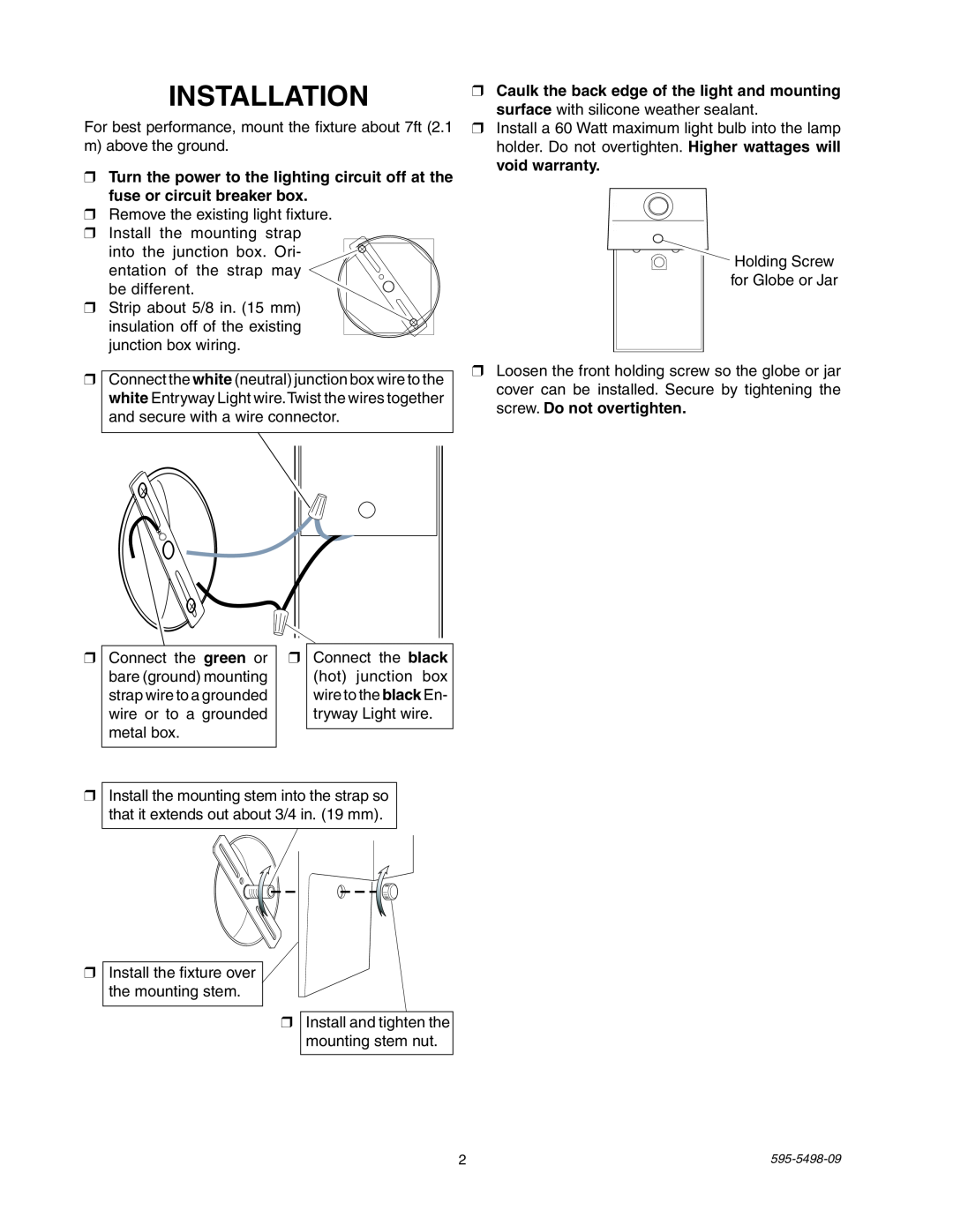 Heath Zenith SL-5610/15 manual Installation 