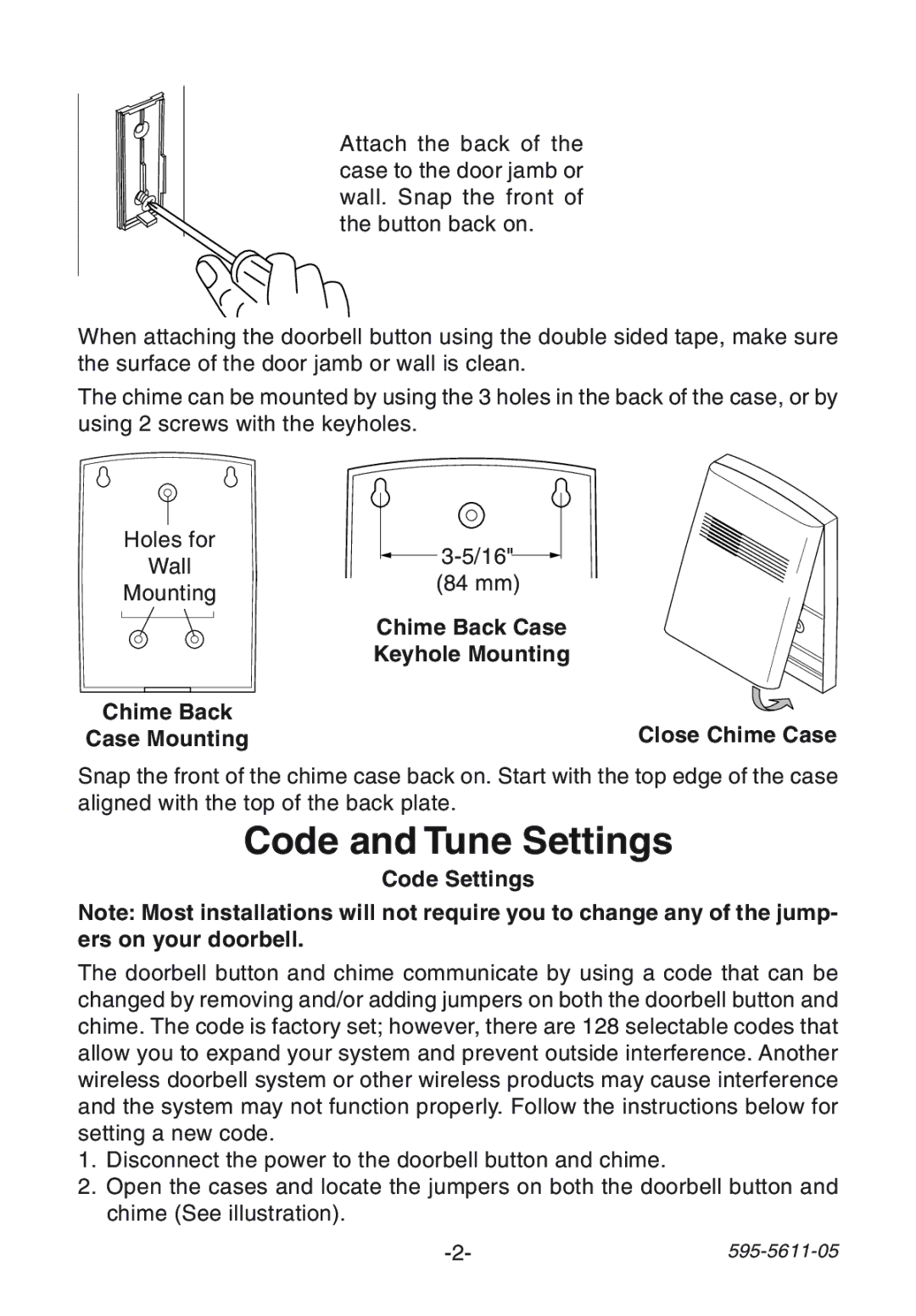 Heath Zenith SL-6162, SL-6153, SL-6172, SL-6171 manual Code and Tune Settings, Code Settings 