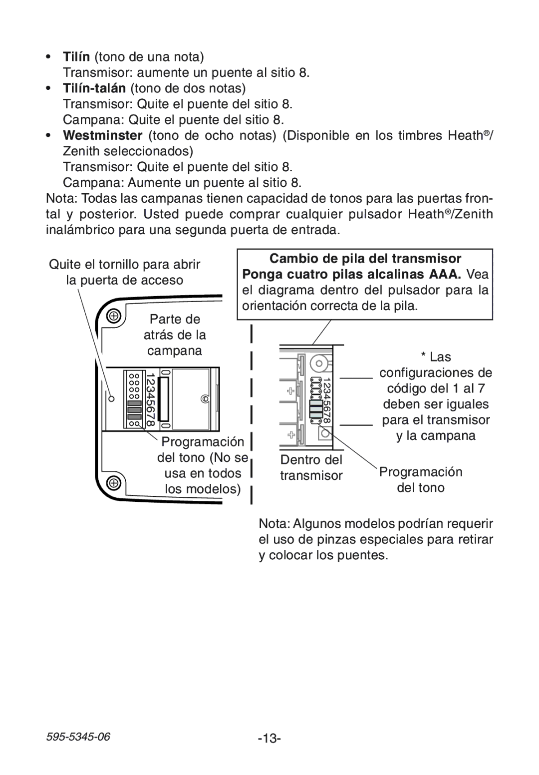 Heath Zenith SL-6157 manual Parte de Atr‡s de la 