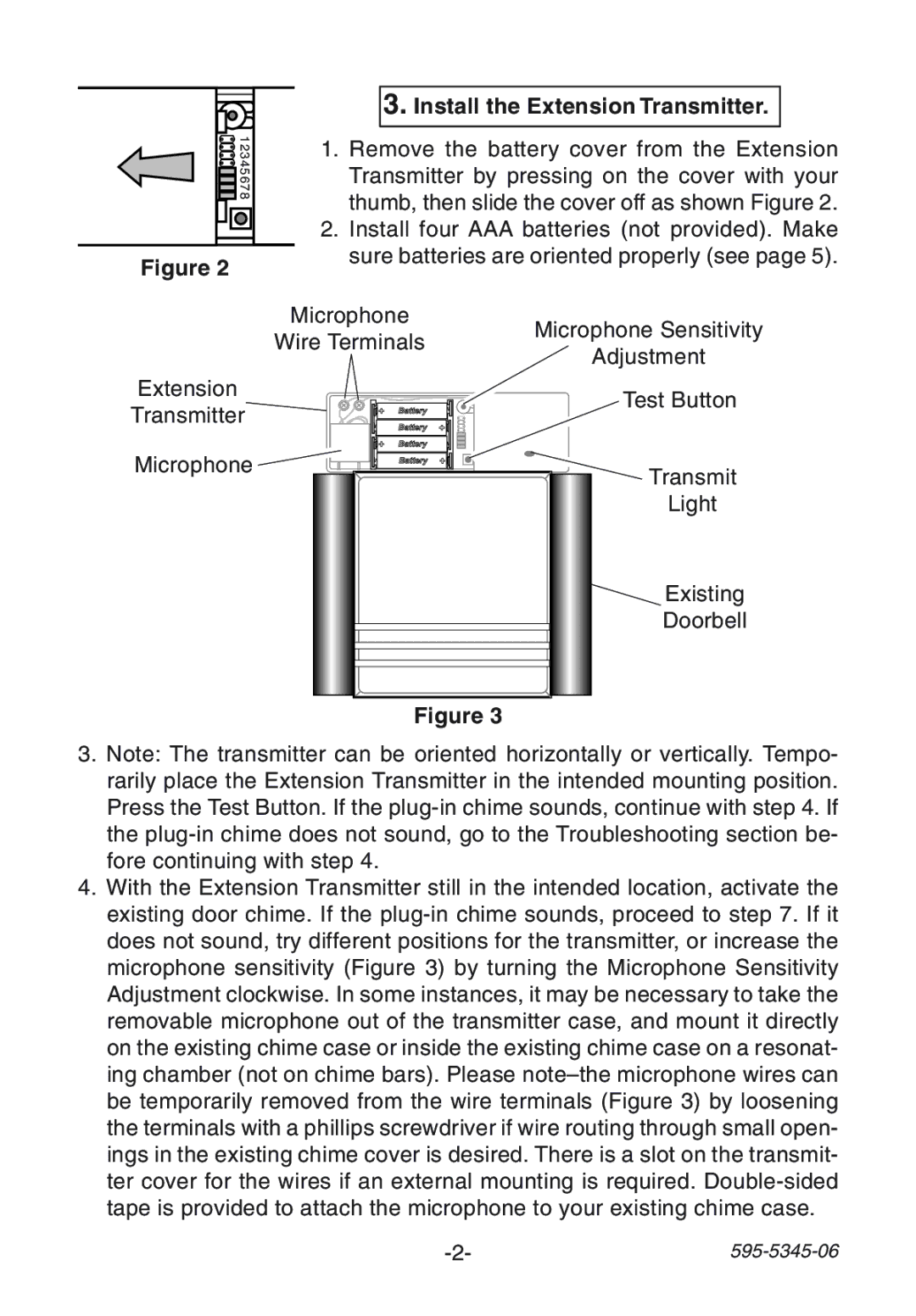 Heath Zenith SL-6157 manual Install the Extension Transmitter 