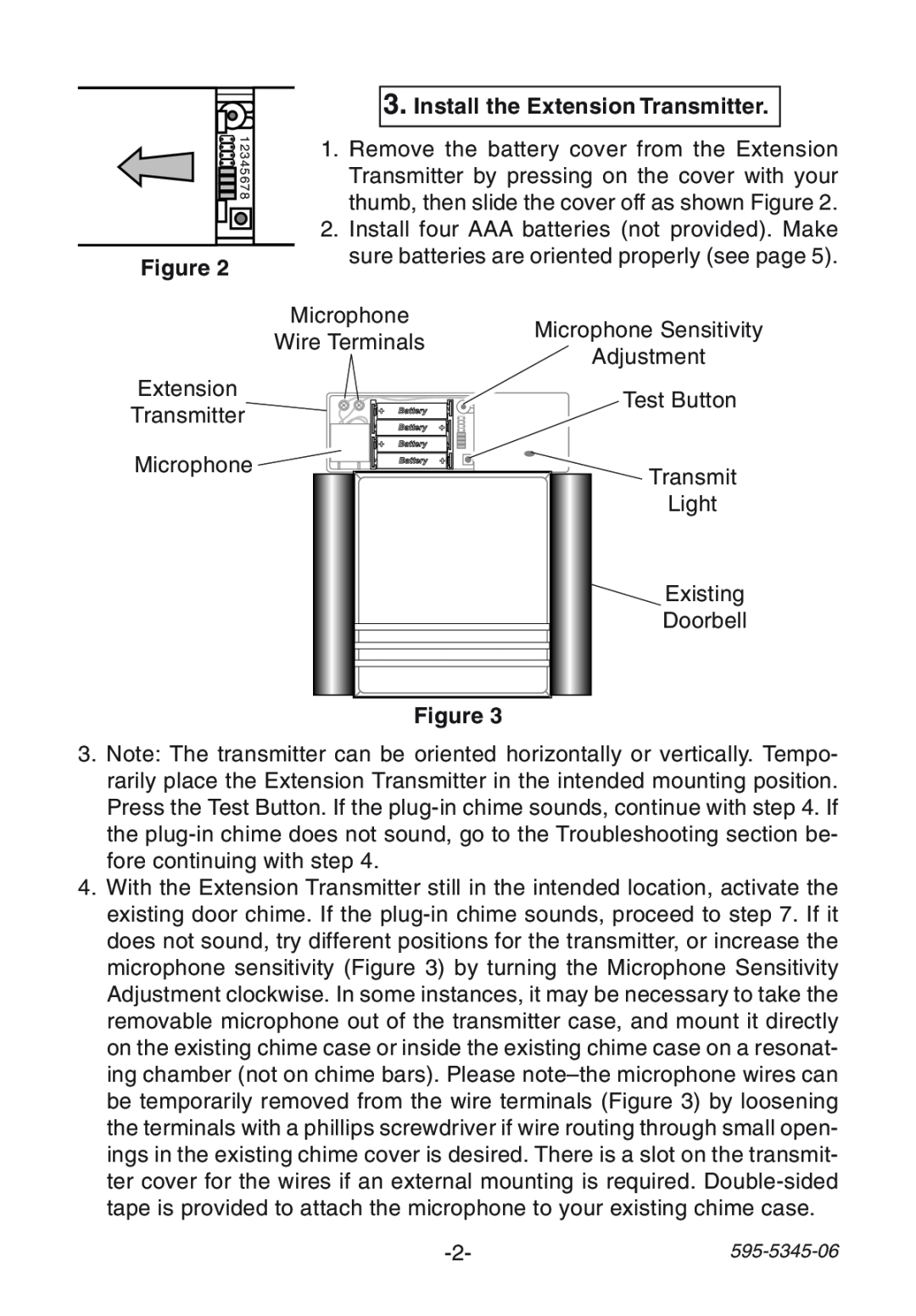 Heath Zenith SL-6157 manual Install the Extension Transmitter 
