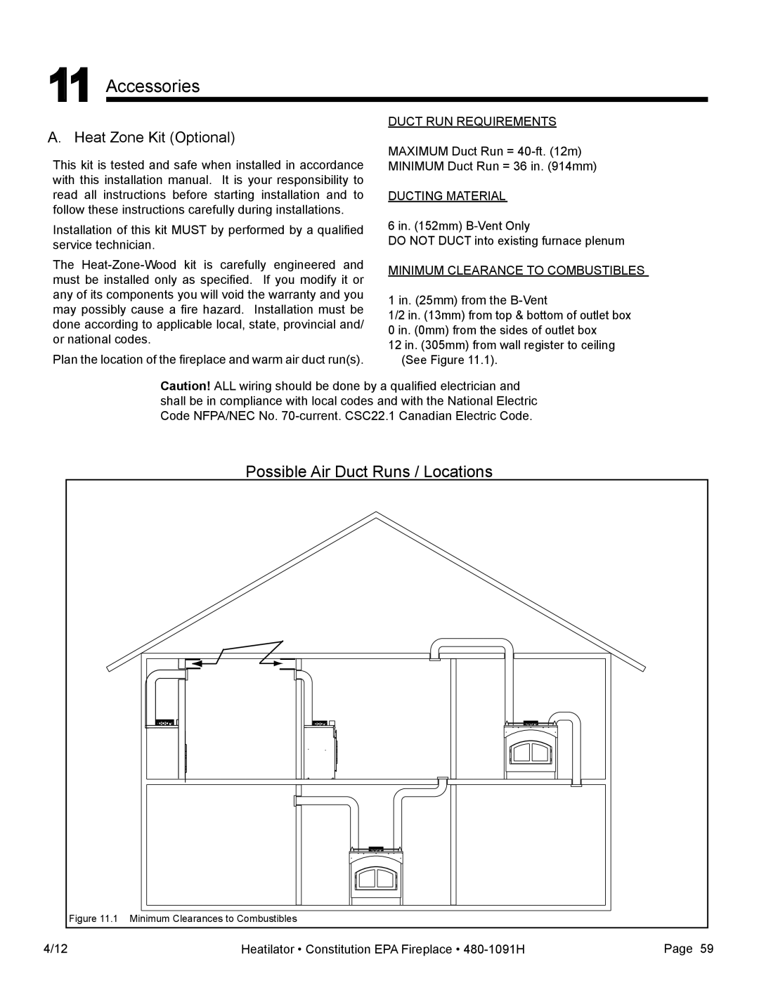 Heatiator C40 owner manual Accessories, Heat Zone Kit Optional 