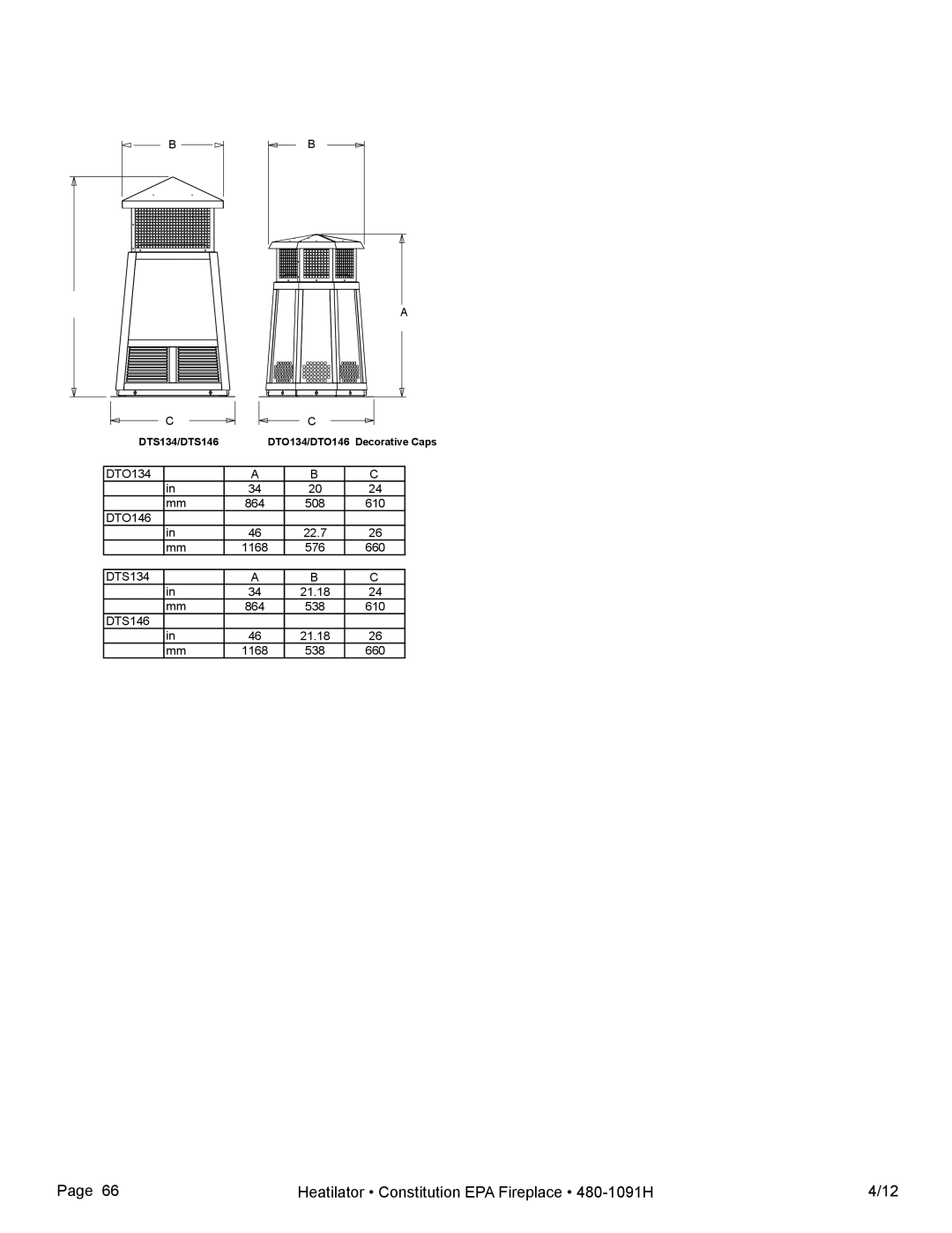 Heatiator C40 owner manual DTO134 