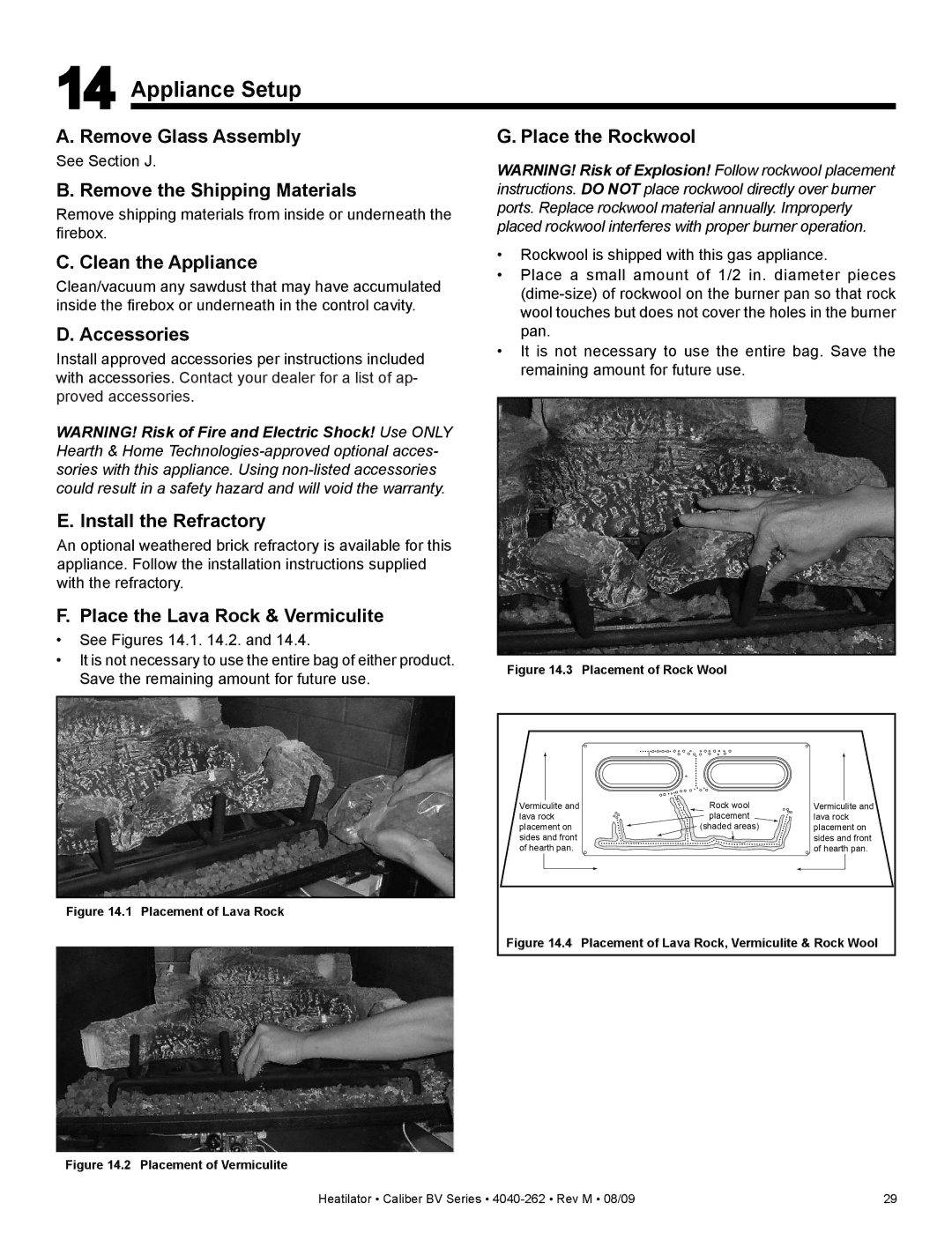 Heatiator CB4842IR, CB4236IR owner manual Appliance Setup 