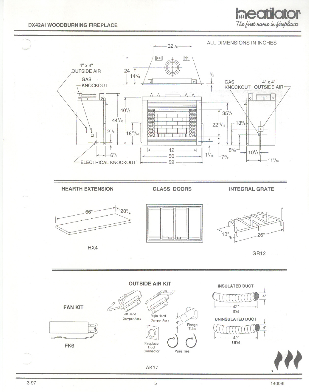 Heatiator DX42AI manual 