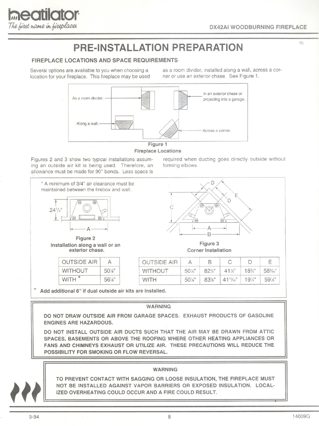 Heatiator DX42AI manual 