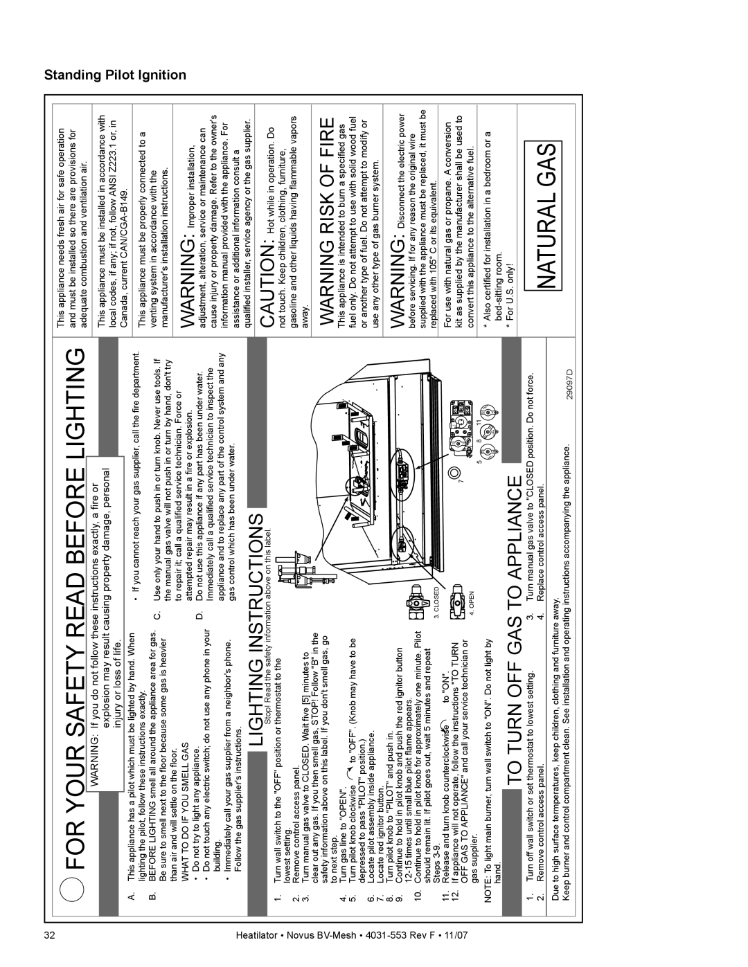 Heatiator NB4236MI, NB4842MI, NB3933MI, NB3630MI owner manual For Your Safety Read Before Lighting, Ignition 