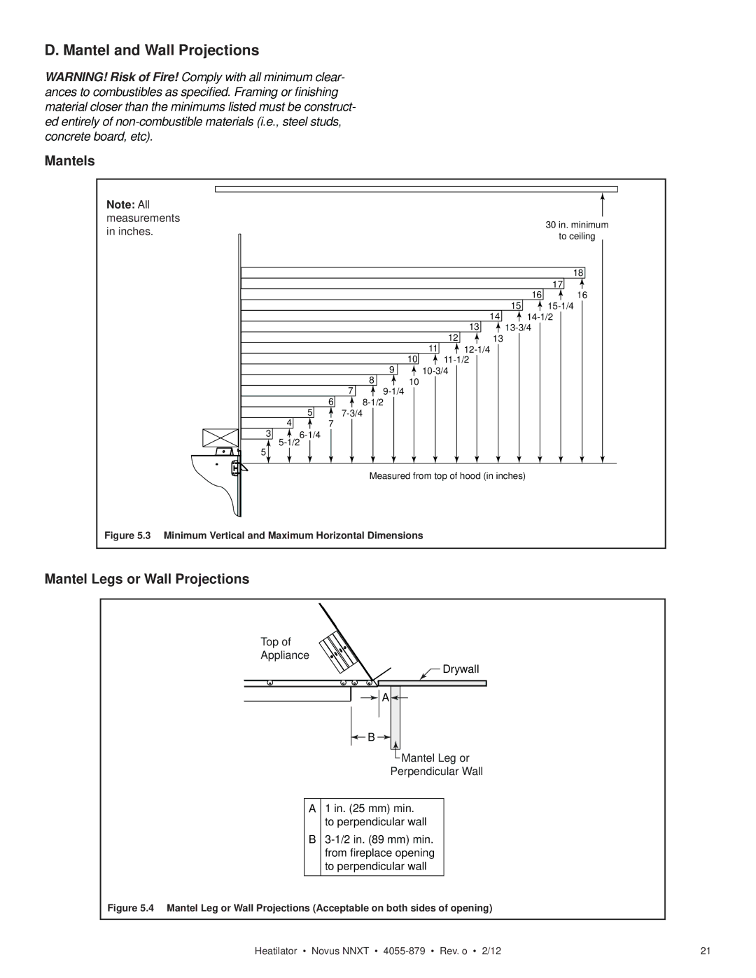 Heatiator NNXT3933IL, NNXT4236IL NNXT3933I Mantel and Wall Projections, Mantels, Mantel Legs or Wall Projections 