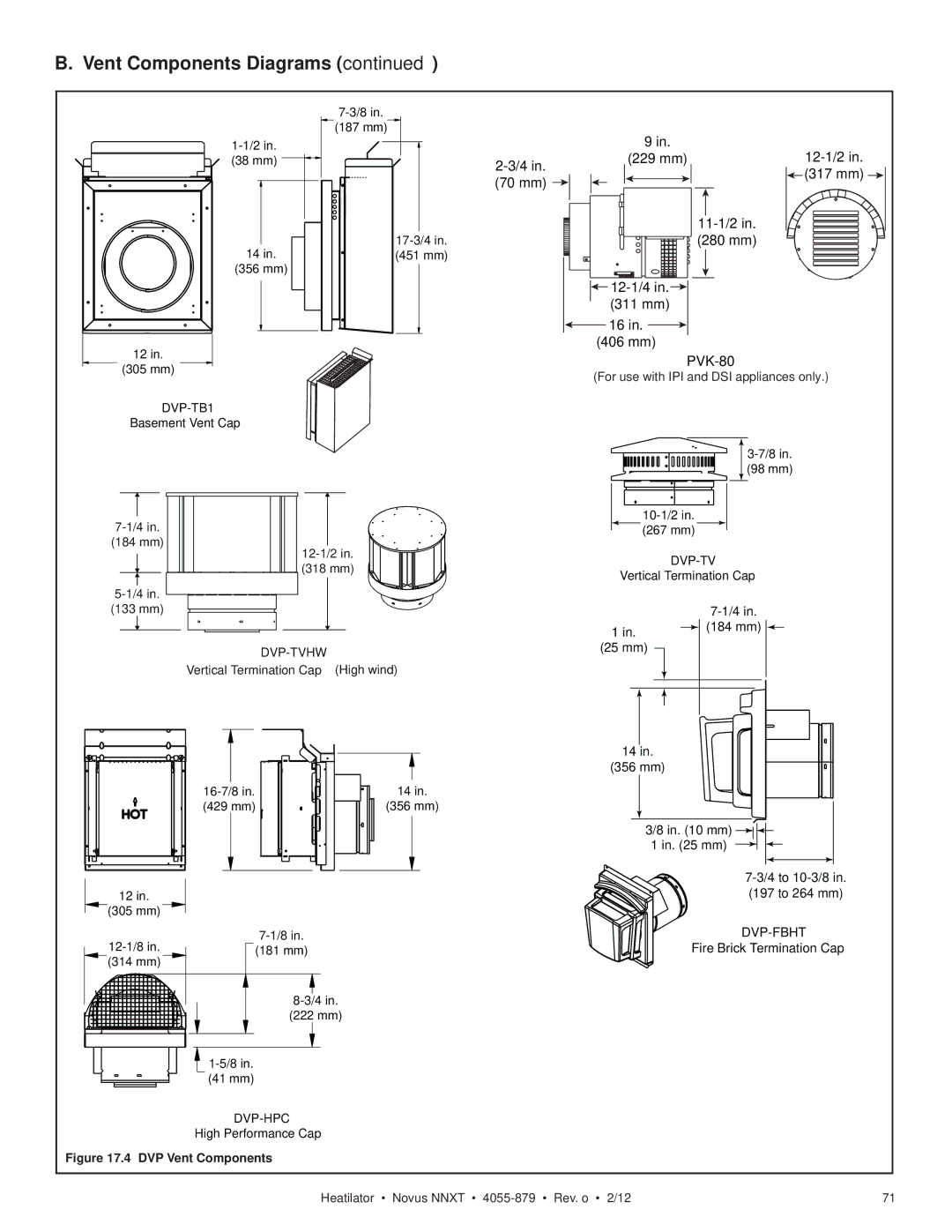 Heatiator NNXT3933IL, NNXT4236IL NNXT3933I owner manual 229 mm 