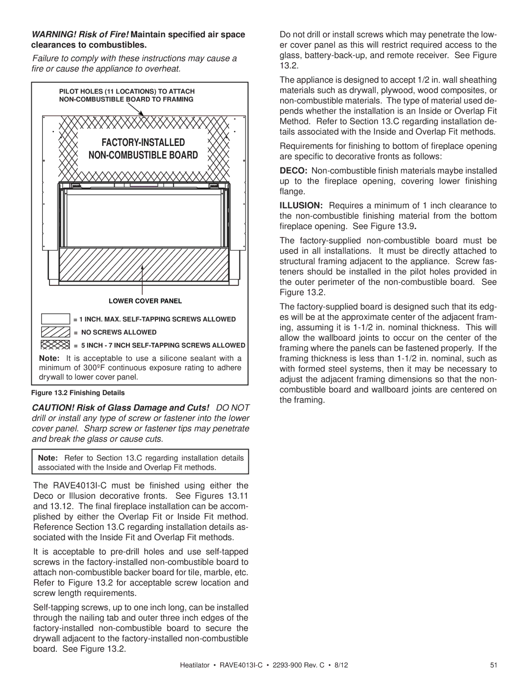 Heatiator Rave4013i-c owner manual FACTORY-INS Talled 