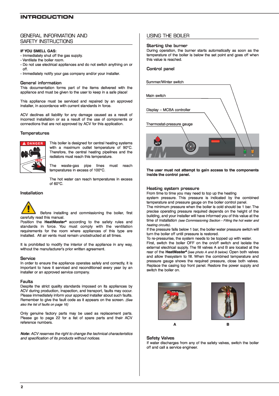 Heatmaster 201 General Information And Safety Instructions, Using The Boiler, Introduction, General information, Service 