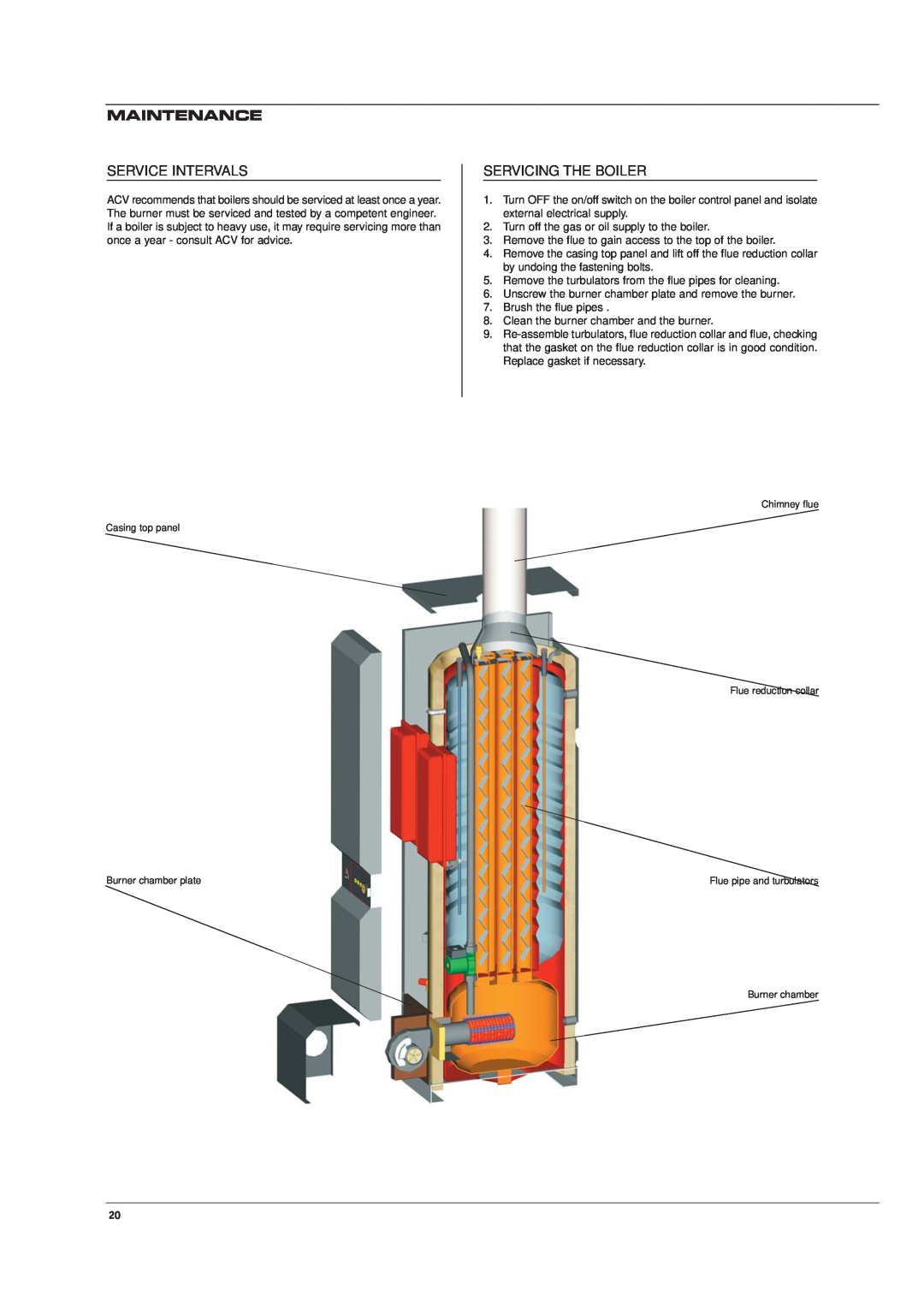 Heatmaster 150 JUMBO, HM 60 N, 100 N, 70 N manual Maintenance, Service Intervals, Servicing The Boiler 