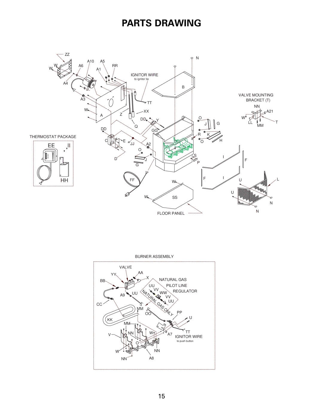 Heatmaster HMDGJ, HMDGII manual Parts Drawing 